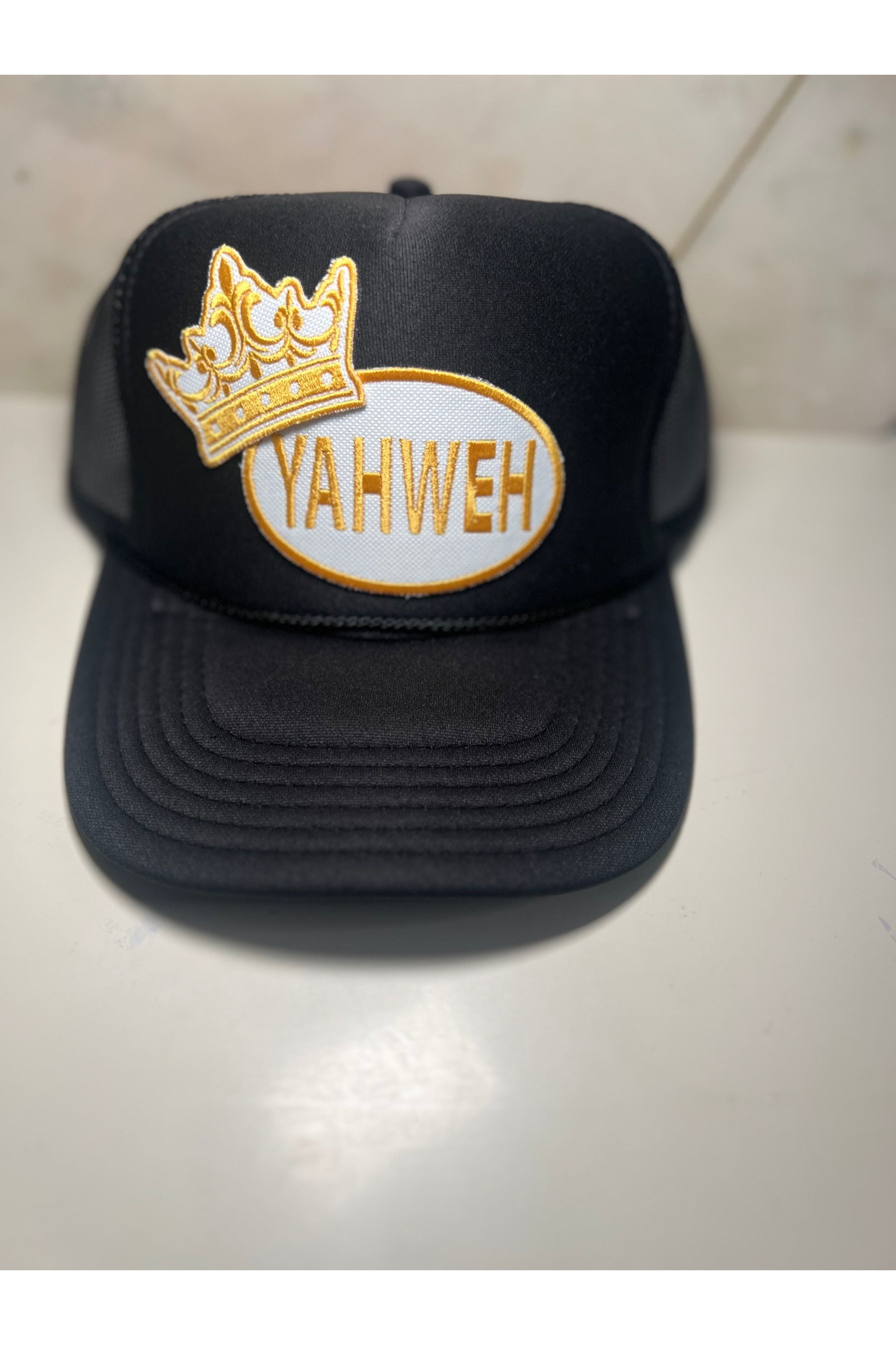 Pretty Little Patriot Pretty Little Patriot Yahweh trucker hat -clearance — lifestyle worn / used context
