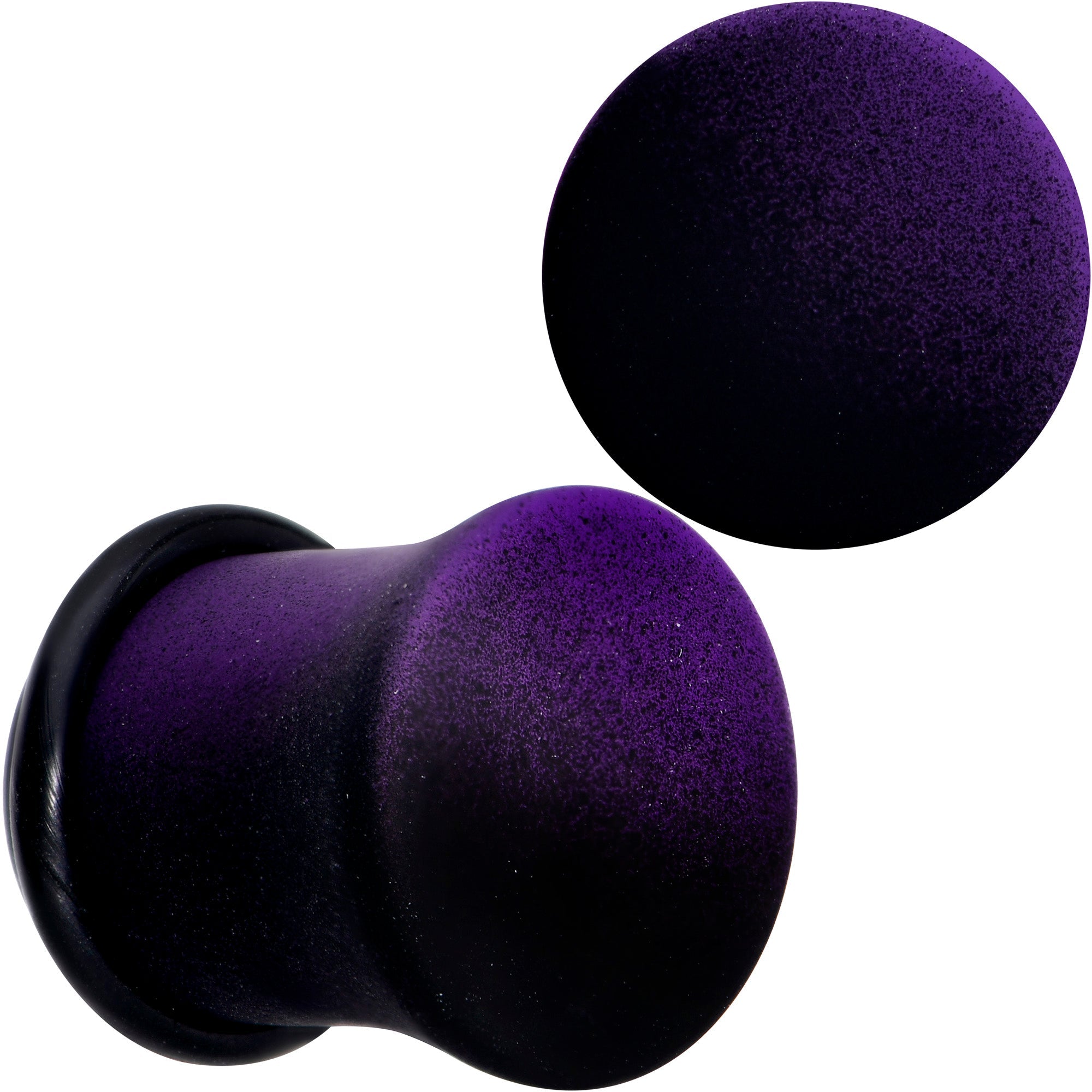 BodyCandy Black Purple Ombre Matte Acrylic Single Flare Plug Set Sizes 2mm-12mm — main product shot