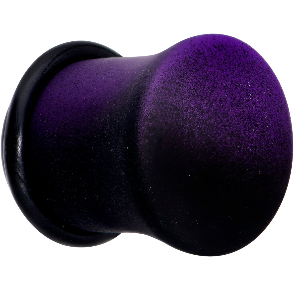 BodyCandy Black Purple Ombre Matte Acrylic Single Flare Plug Set Sizes 2mm-12mm — detail close-up