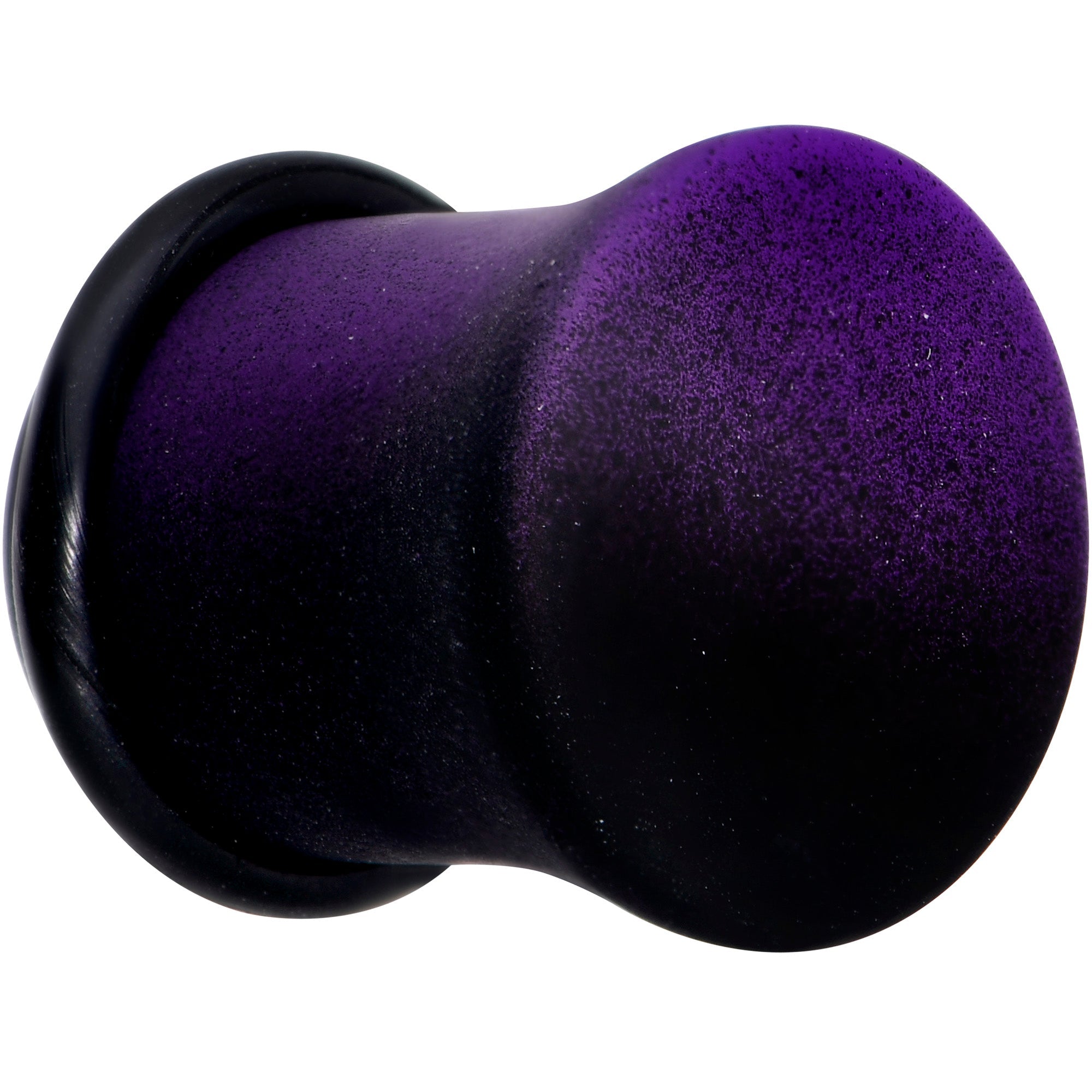 BodyCandy Black Purple Ombre Matte Acrylic Single Flare Plug Set Sizes 2mm-12mm — detail close-up