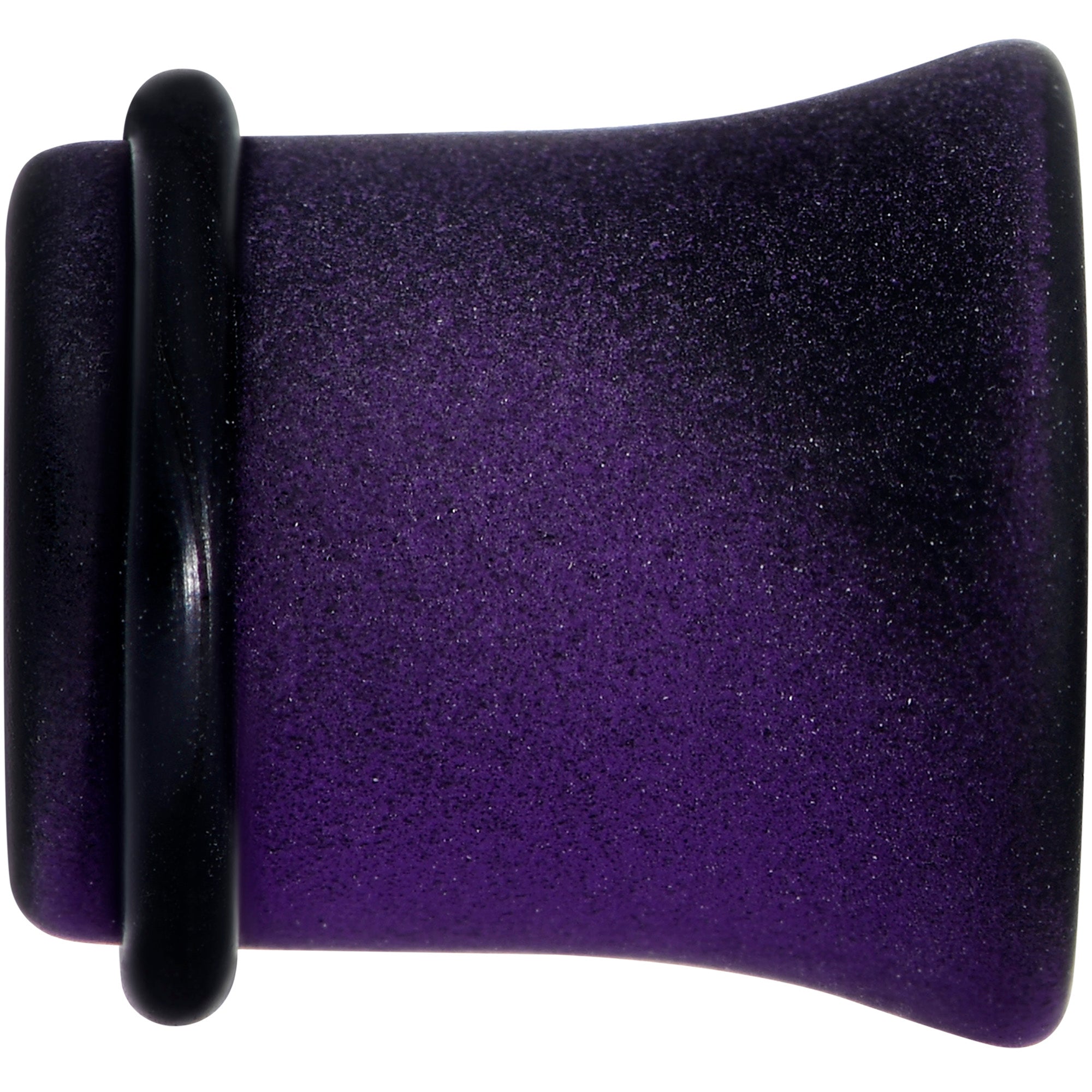 BodyCandy Black Purple Ombre Matte Acrylic Single Flare Plug Set Sizes 2mm-12mm — side view