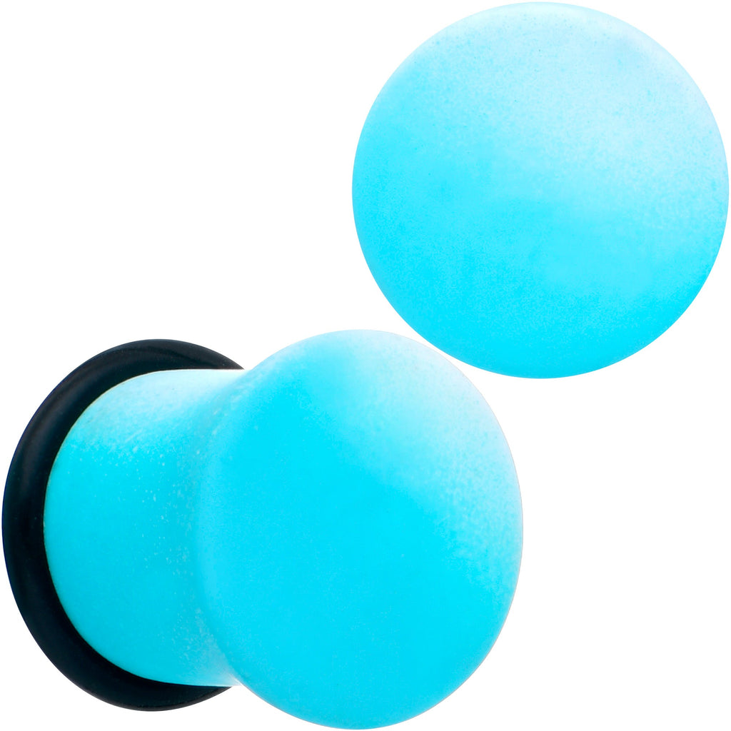 BodyCandy Blue White Ombre Matte Acrylic Single Flare Plug Set — comparison shot