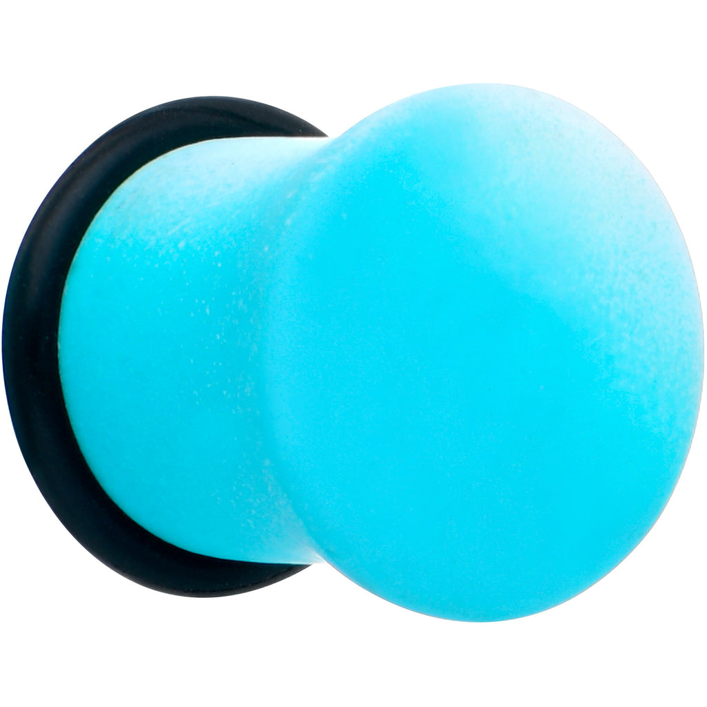 BodyCandy Blue White Ombre Matte Acrylic Single Flare Plug Set — detail close-up