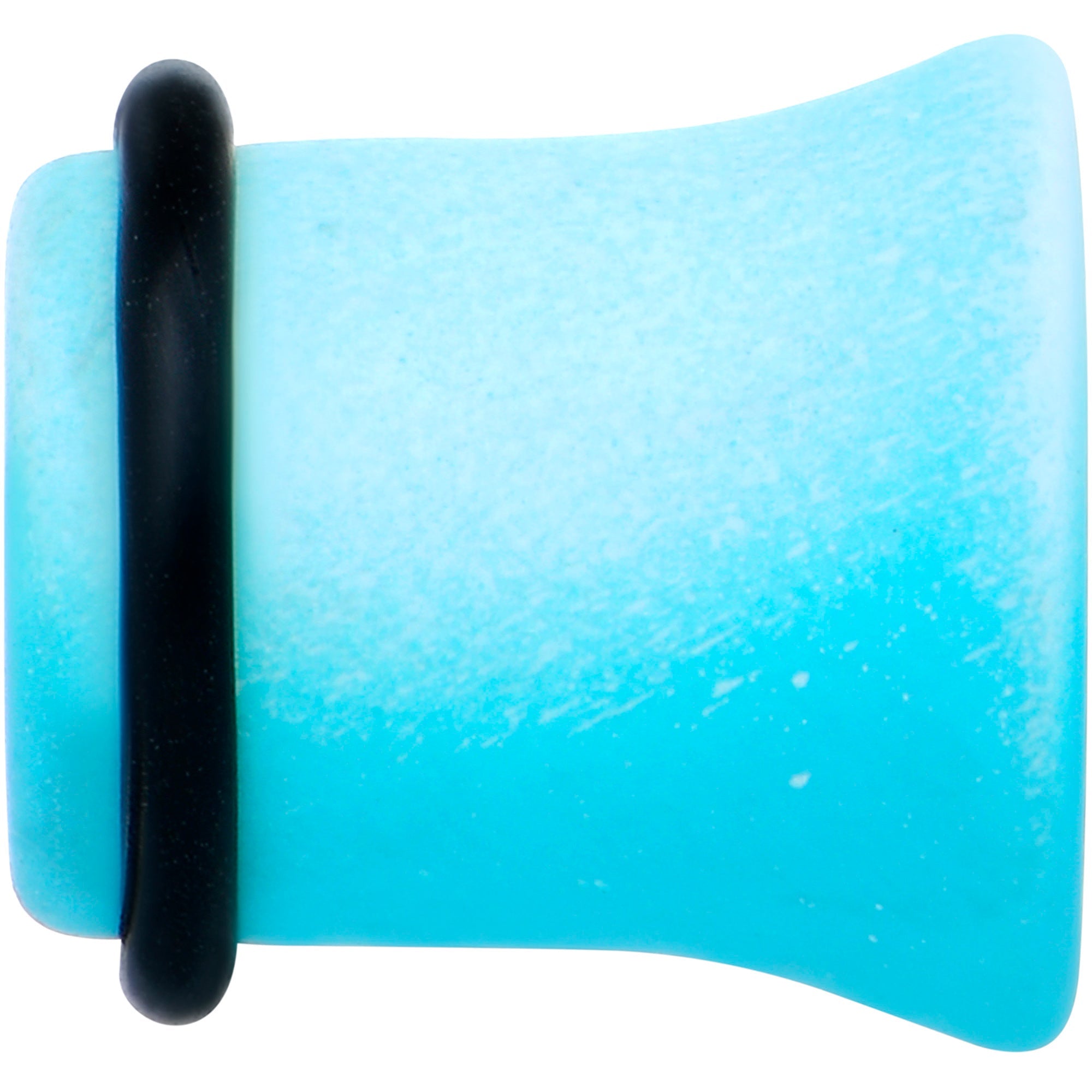 BodyCandy Blue White Ombre Matte Acrylic Single Flare Plug Set — side view