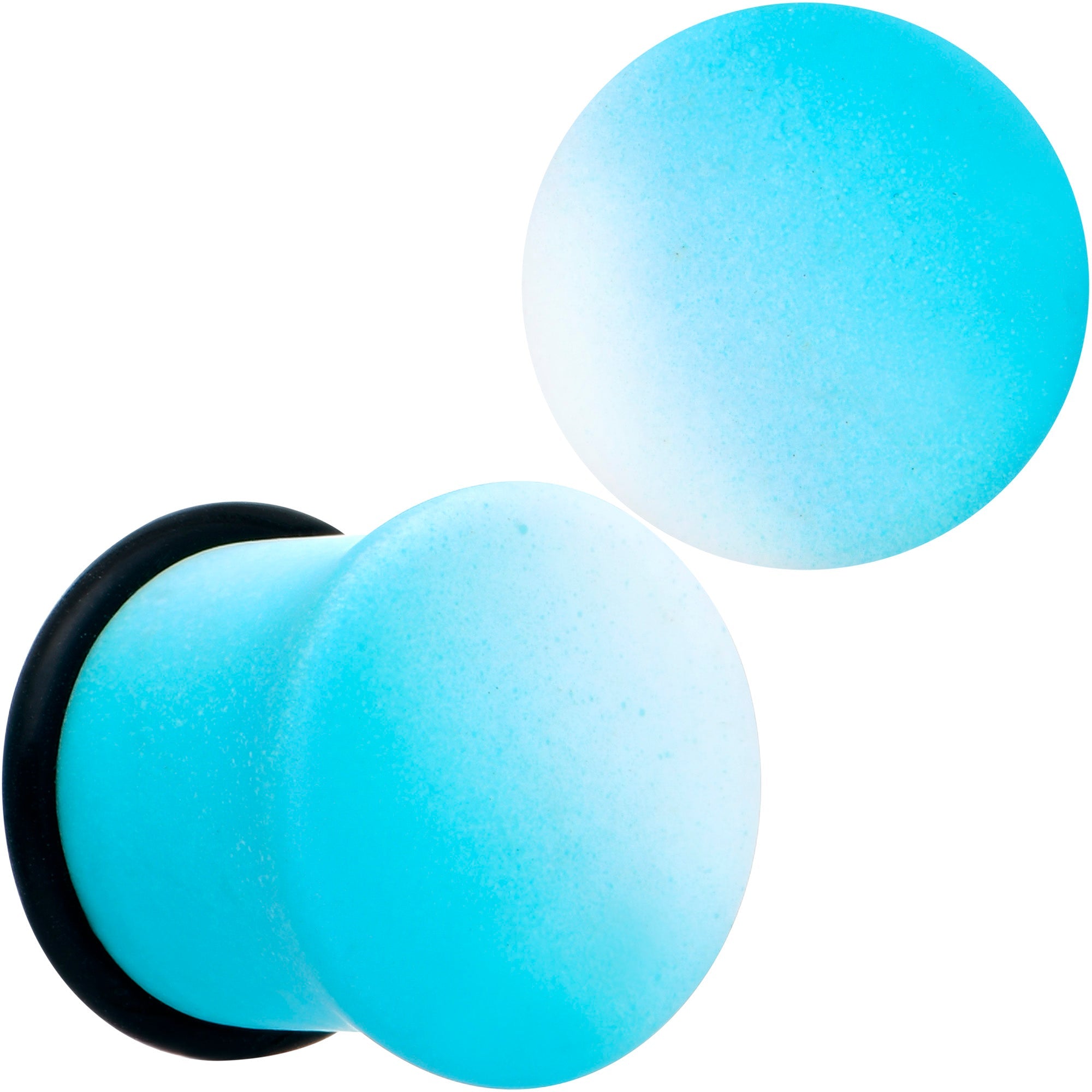 BodyCandy Blue White Ombre Matte Acrylic Single Flare Plug Set — fabric or material detail