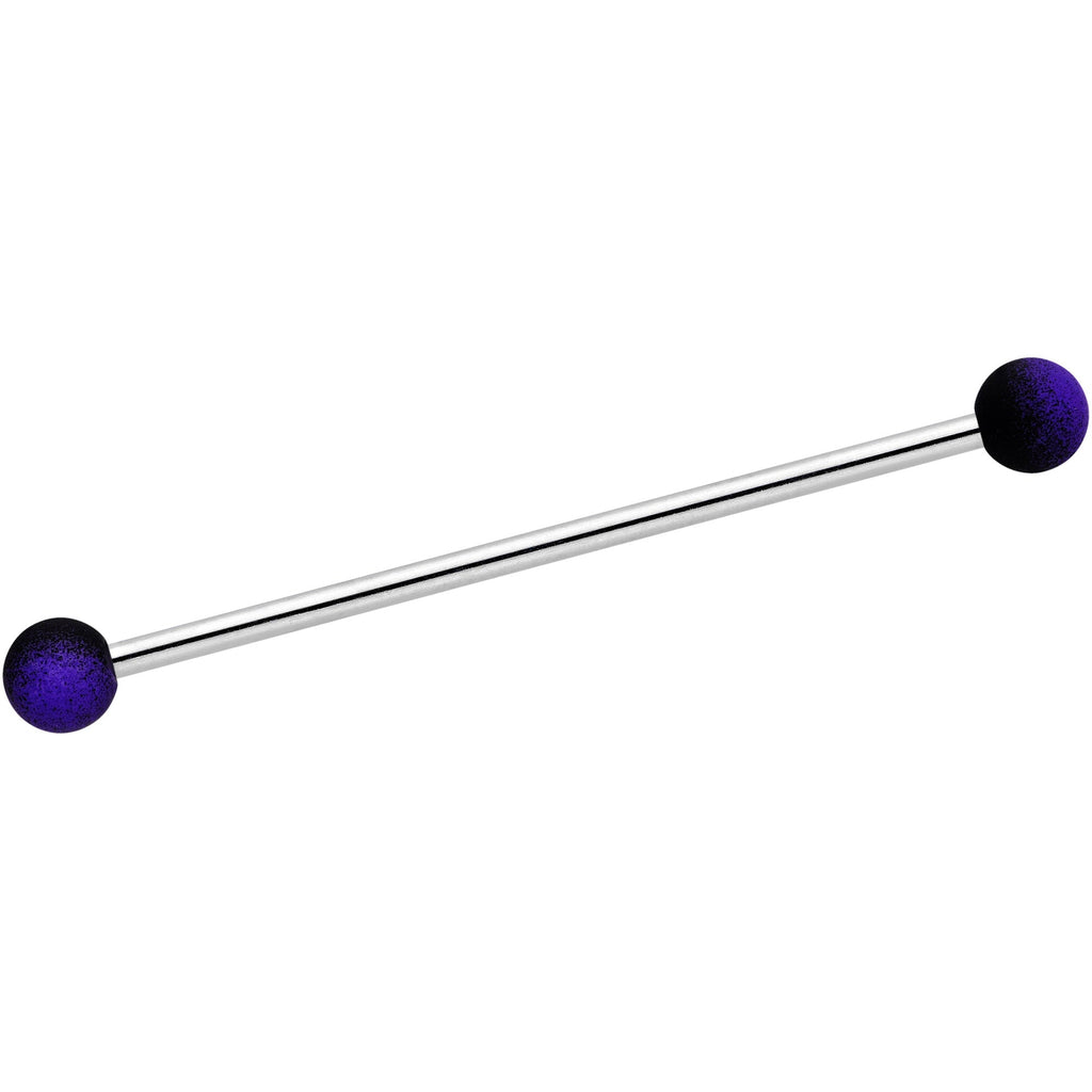 BodyCandy 14G Purple Black Ombre Soft Finish Industrial Barbell 38mm — main product shot