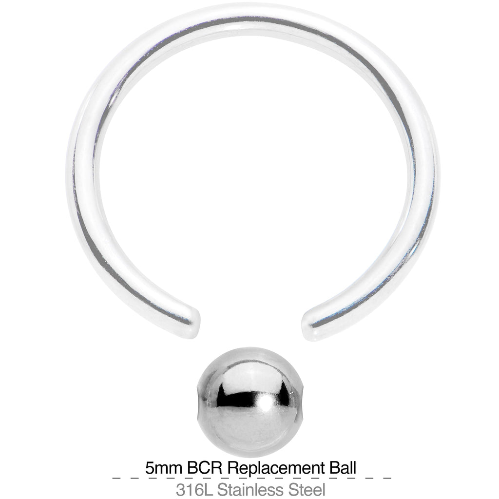 BodyCandy 5mm Steel Captive Bead Ring Replacement Ball — detail close-up