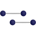 BodyCandy 14G 9/16 Navy Blue Soft Finish Barbell Nipple Ring Set — main product shot