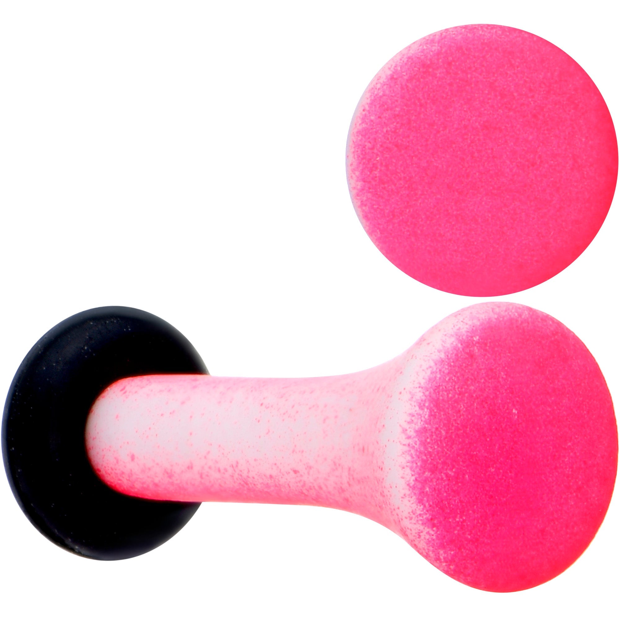BodyCandy White Pink Ombre Matte Acrylic Single Flare Plug Set Sizes 2mm-12mm — alternative angle