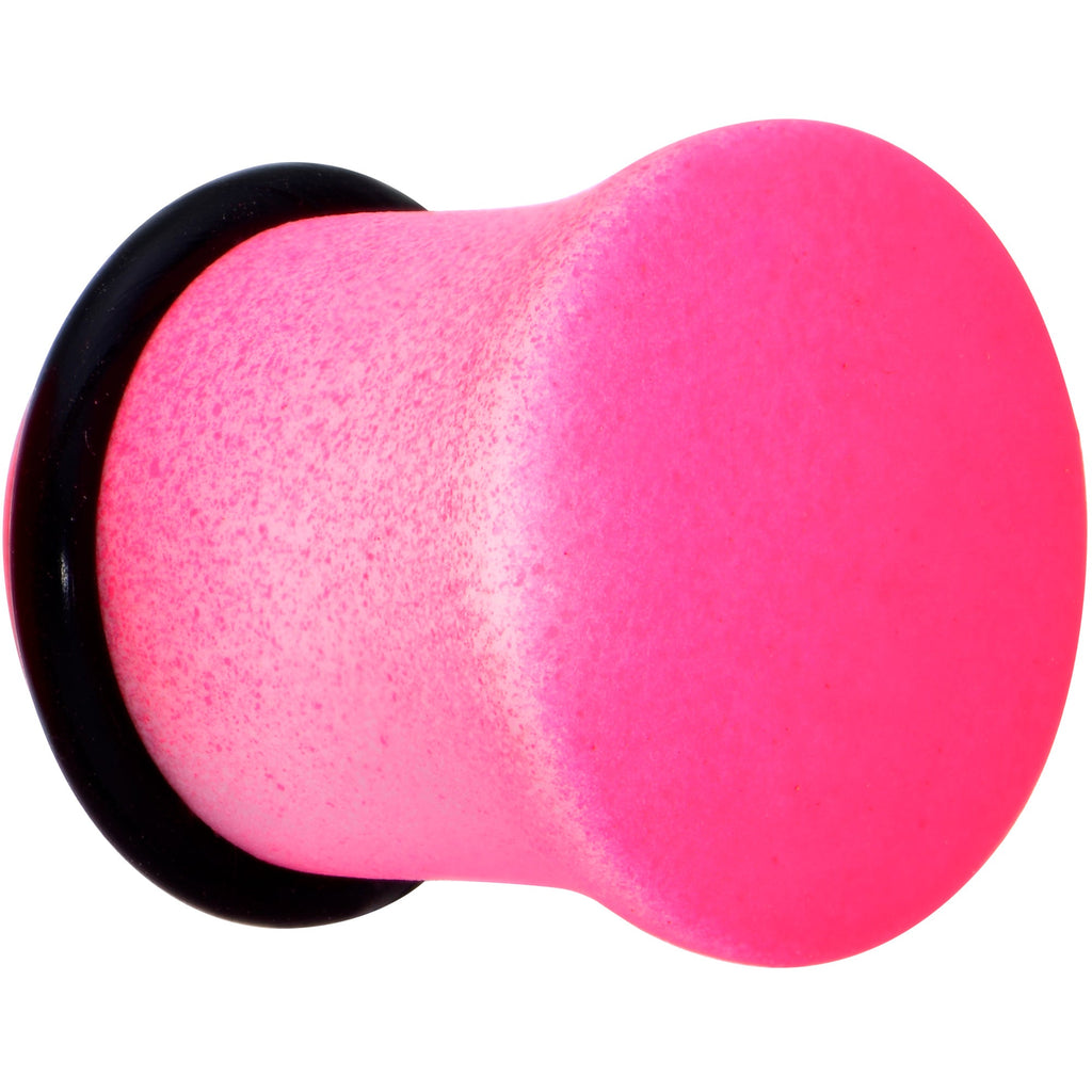 BodyCandy White Pink Ombre Matte Acrylic Single Flare Plug Set Sizes 2mm-12mm — detail close-up