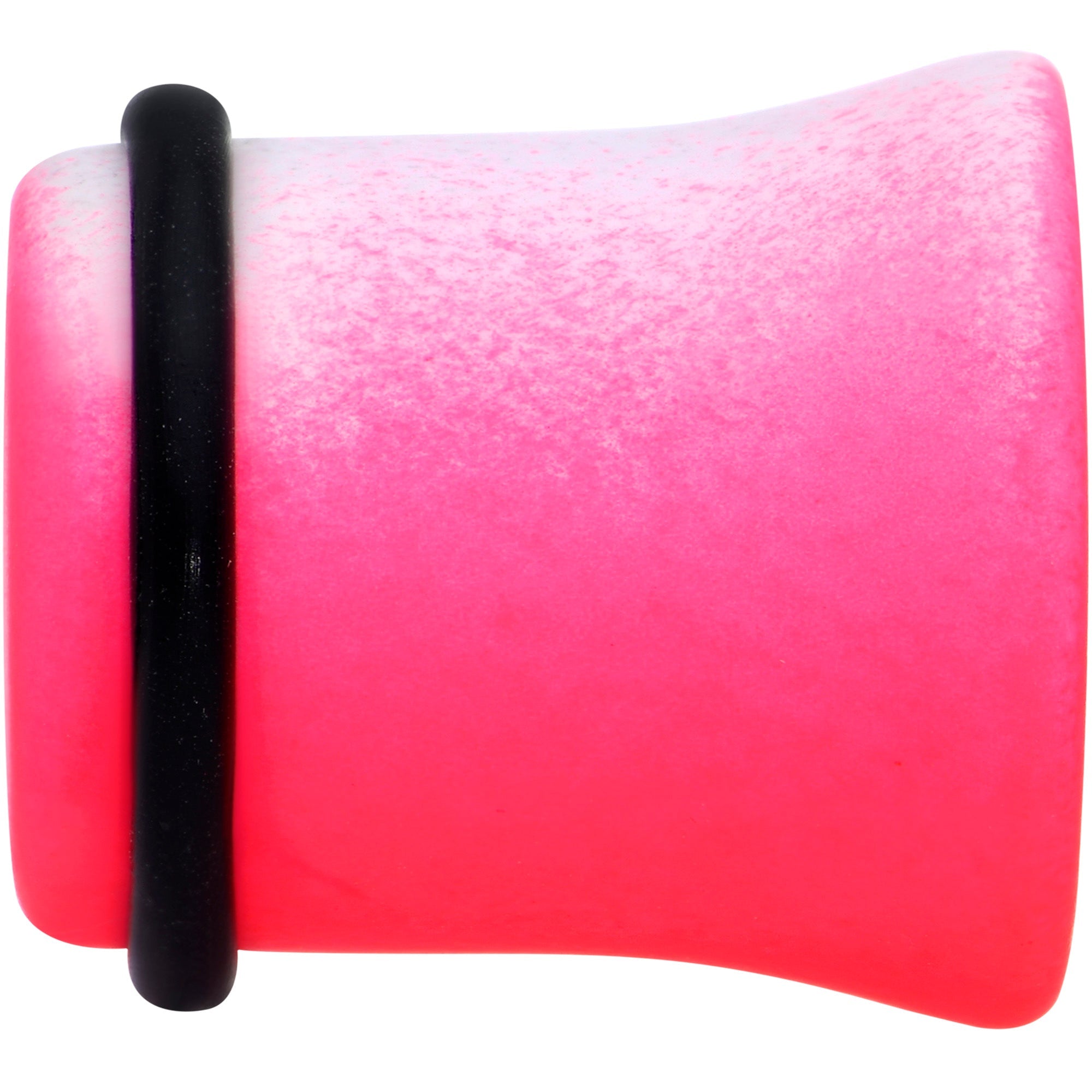 BodyCandy White Pink Ombre Matte Acrylic Single Flare Plug Set Sizes 2mm-12mm — side view