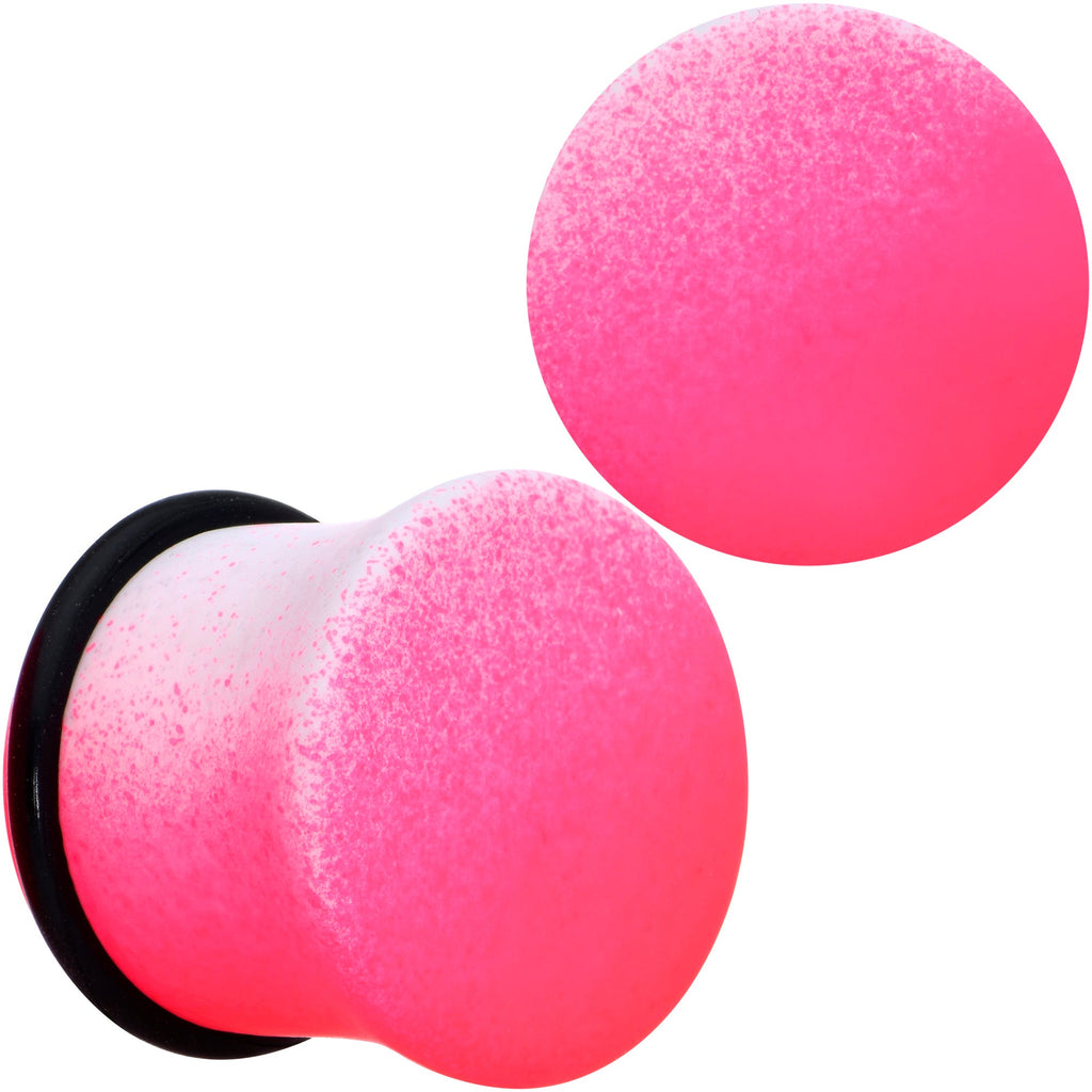BodyCandy White Pink Ombre Matte Acrylic Single Flare Plug Set Sizes 2mm-12mm — fabric or material detail