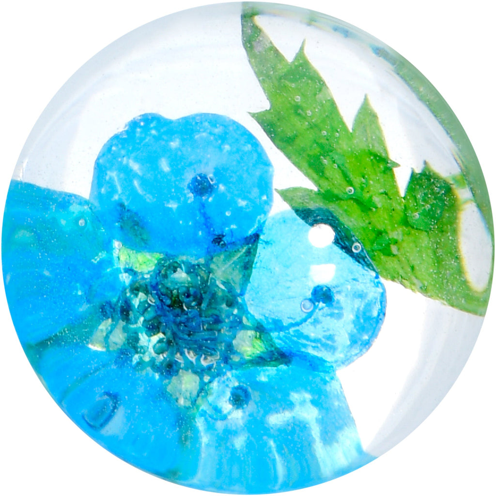 BodyCandy Clear Acrylic Color Pressed Flowers Double Flare Plug Set — lifestyle context
