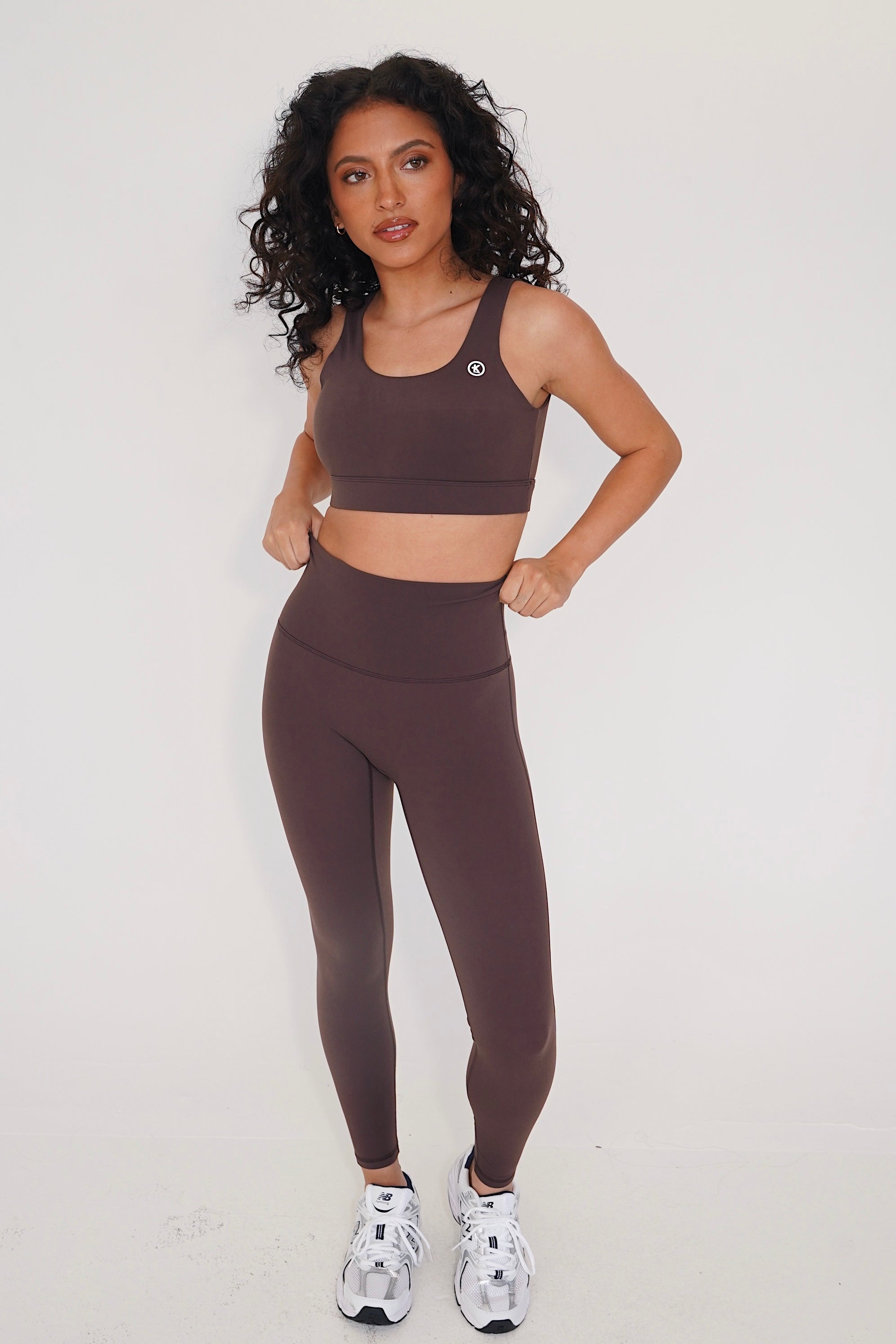 KIMITH BRAND I am Beautifully Radiant Quick Dry Coffee Yoga Legging — color detail