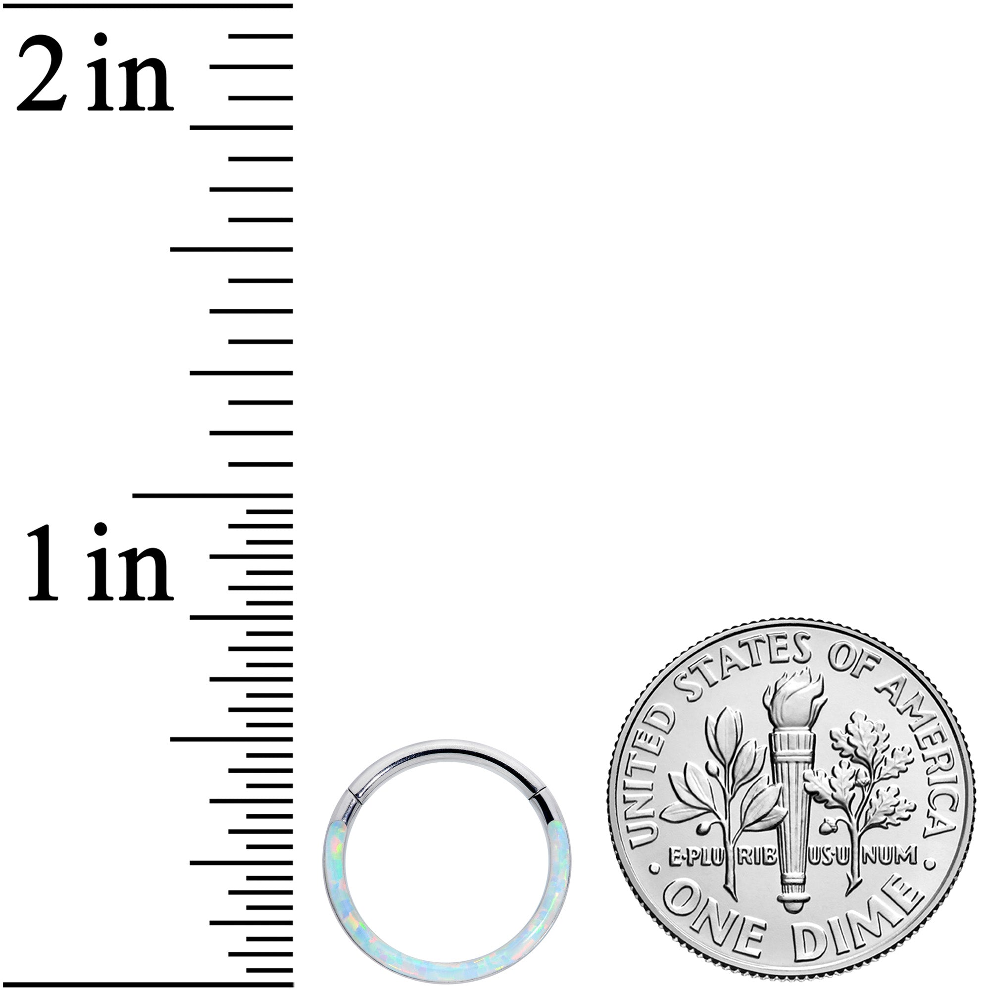 BodyCandy 16G 3/8 White Synthetic Opal Implant Grade Titanium Segment Ring — lifestyle context
