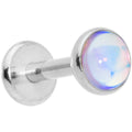 BodyCandy 16G 1/4 White Faux Opal Internally Threaded Labret Monroe Tragus — main product shot