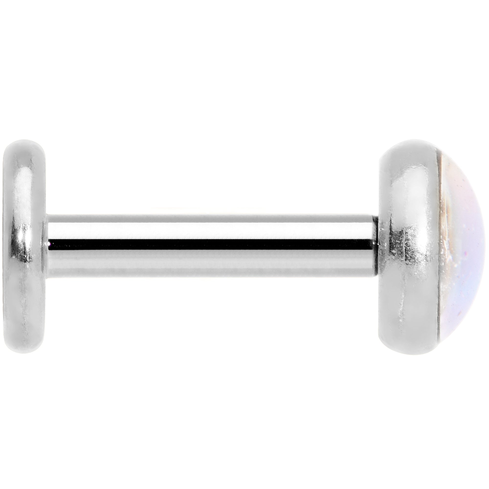 BodyCandy 16G 1/4 White Faux Opal Internally Threaded Labret Monroe Tragus — lifestyle context