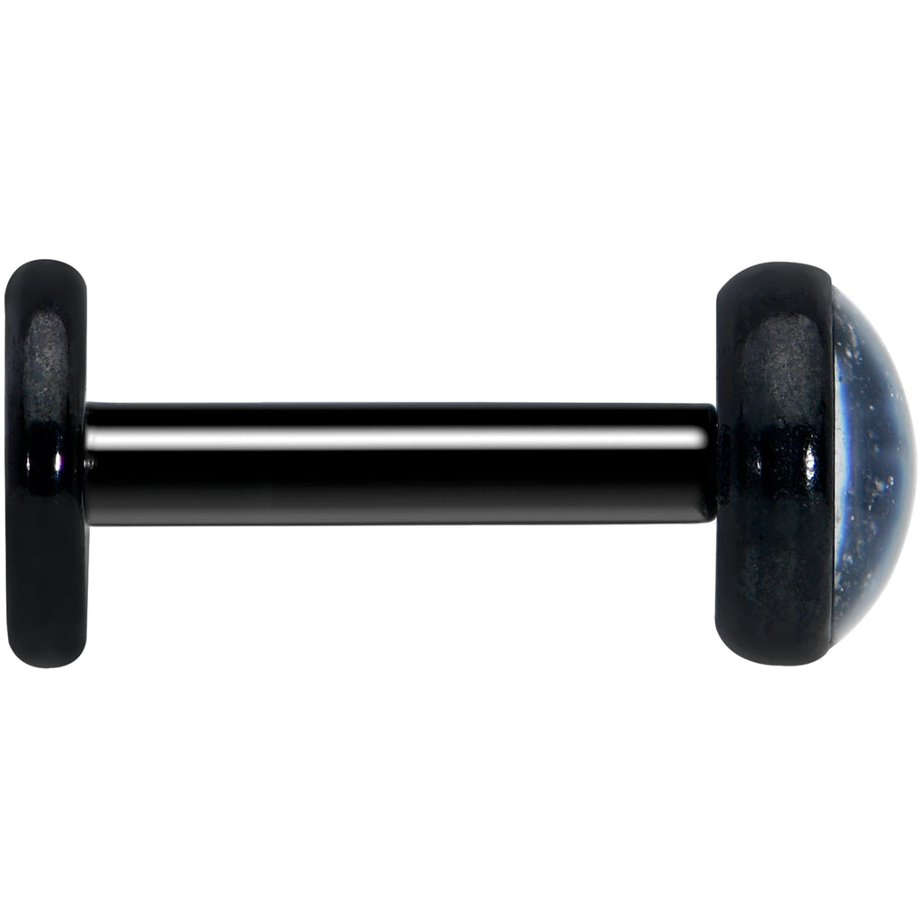 BodyCandy 16G 1/4 White Faux Opal Black Internal Thread Labret Tragus — lifestyle context