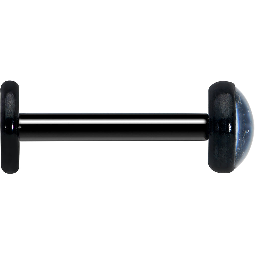 BodyCandy 16G 5/16 White Faux Opal Black Internally Threaded Labret Tragus — lifestyle context