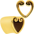 BodyCandy Gold Tone Curled Heart Valentines Day Tunnel Plug Set — main product shot