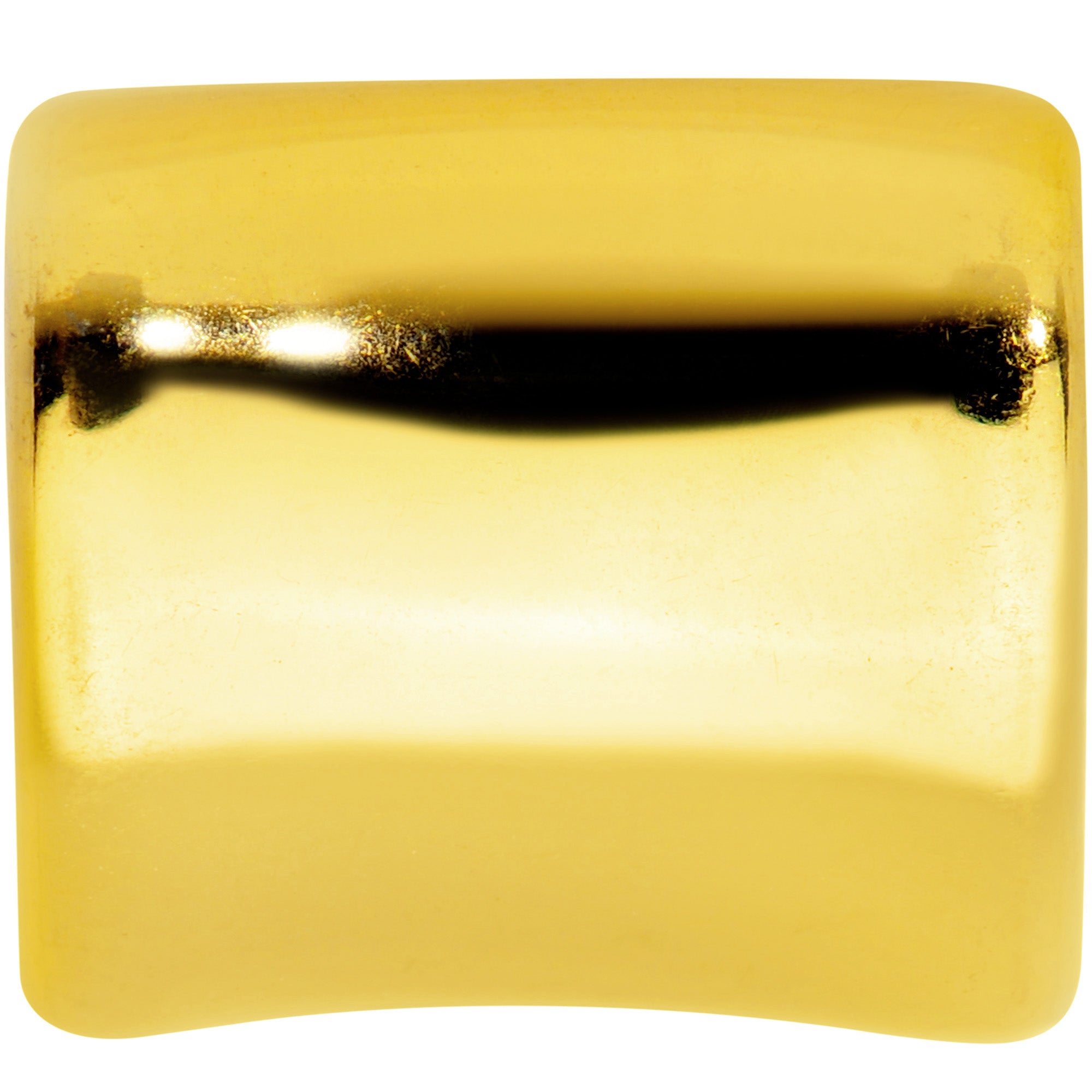 BodyCandy Gold Tone Curled Heart Valentines Day Tunnel Plug Set — side view