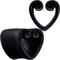 BodyCandy Black Curled Heart Valentines Day Tunnel Plug Set — main product shot