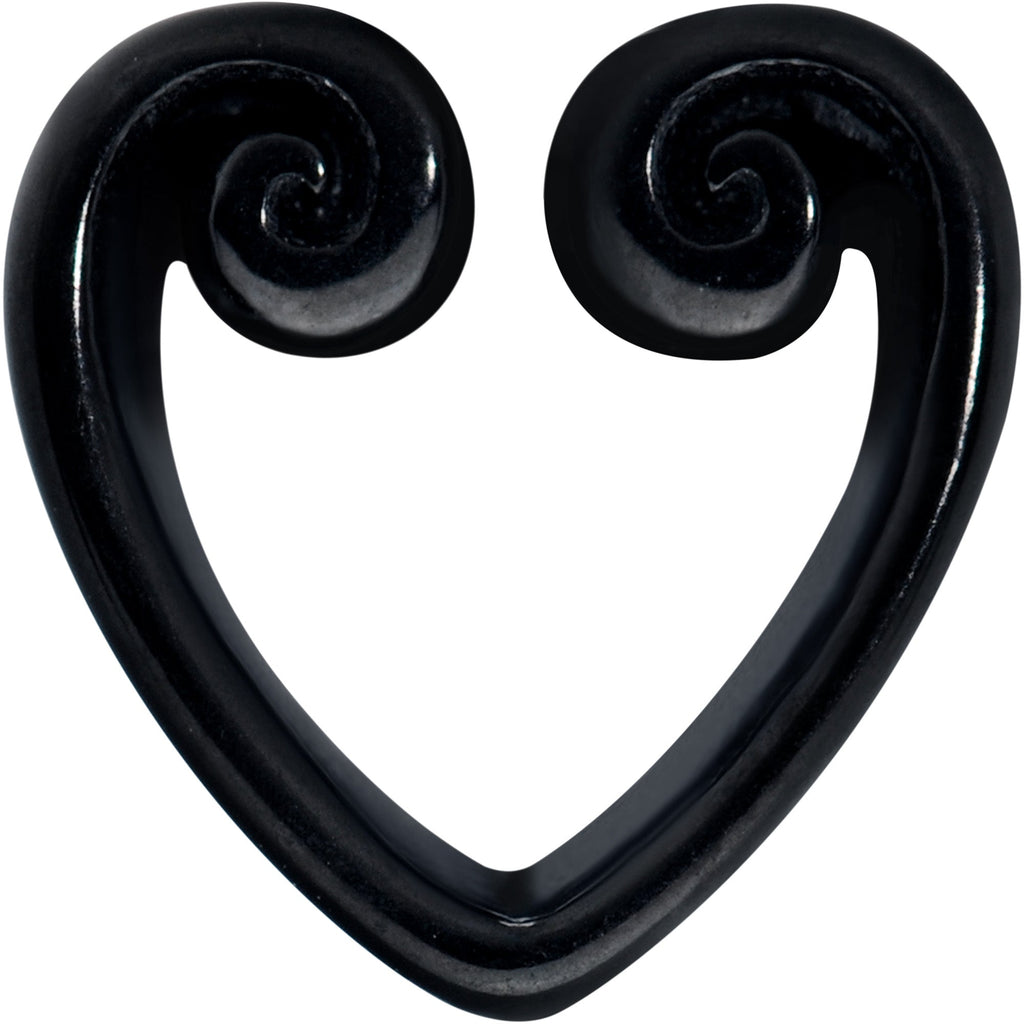BodyCandy Black Curled Heart Valentines Day Tunnel Plug Set — lifestyle context