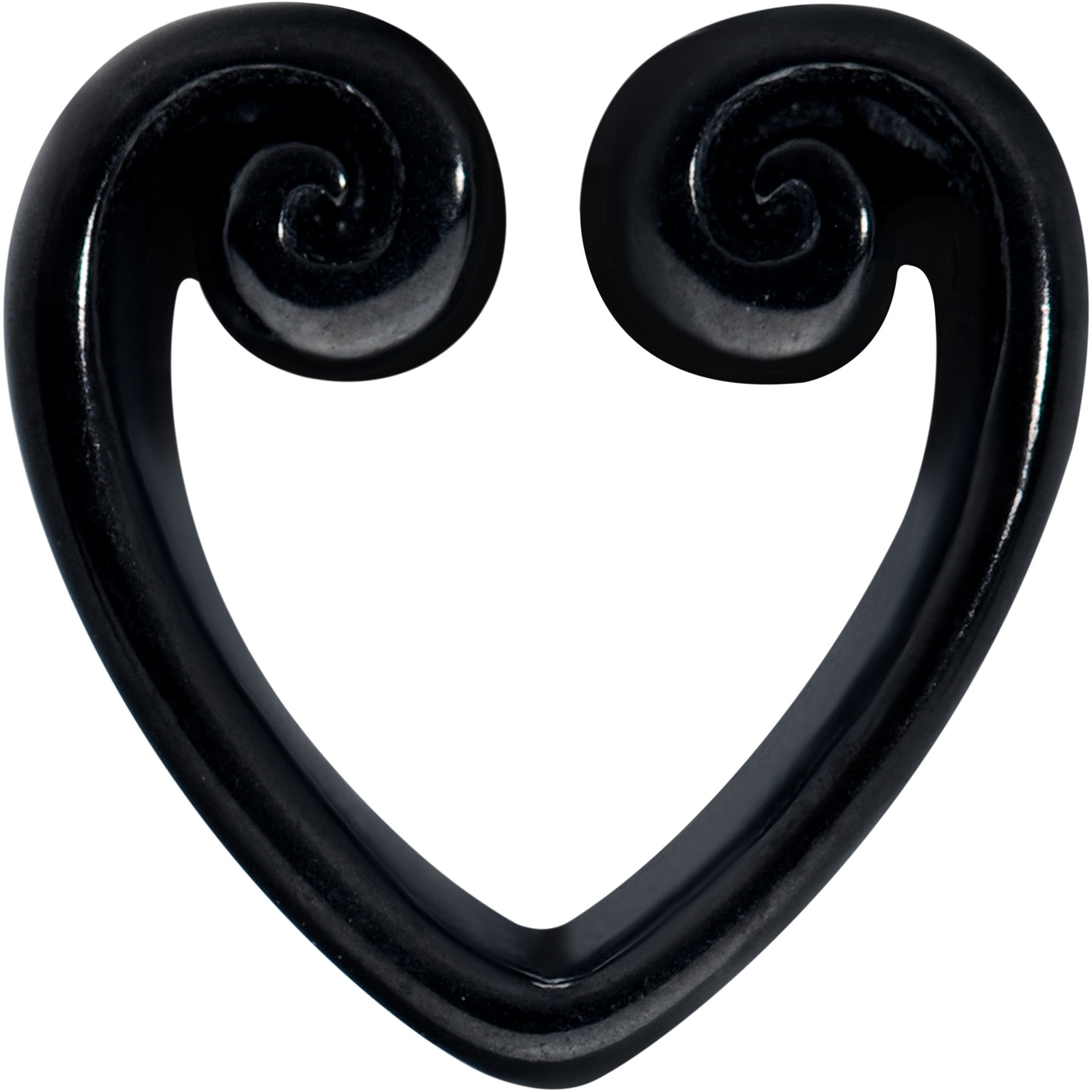 BodyCandy Black Curled Heart Valentines Day Tunnel Plug Set — lifestyle context