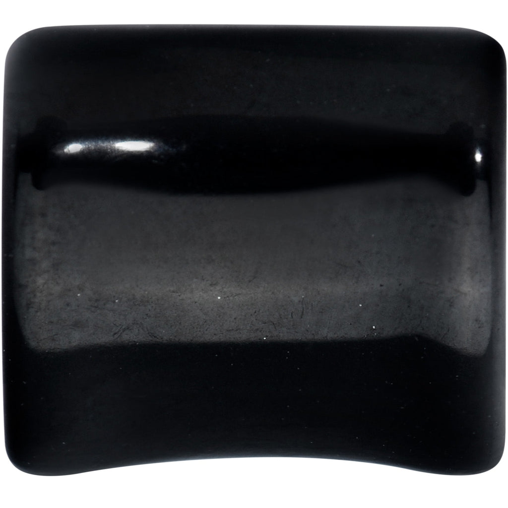 BodyCandy Black Curled Heart Valentines Day Tunnel Plug Set — side view