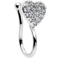 BodyCandy Clear CZ Gem Paved Heart Clip On Fake Nose Ring — main product shot