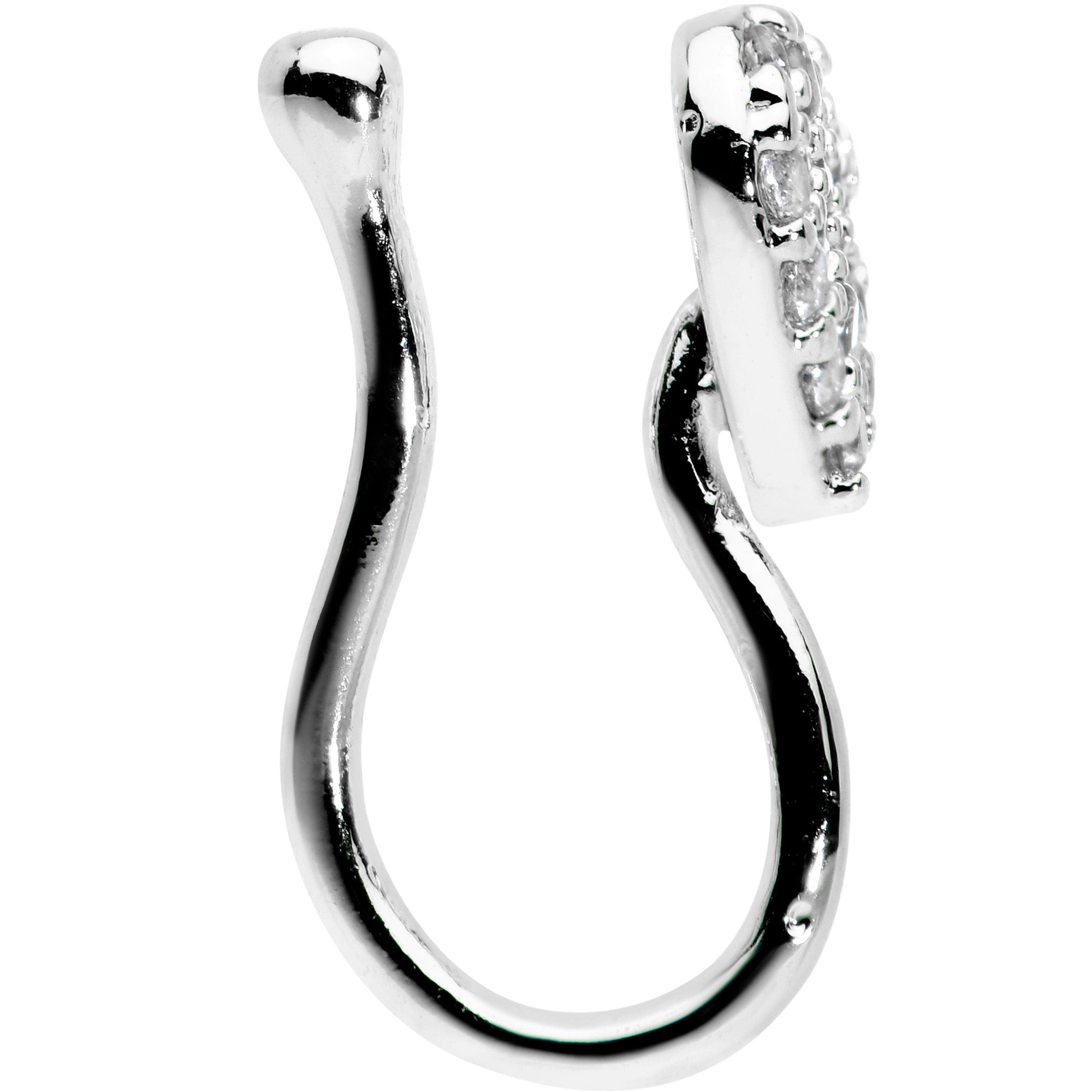 BodyCandy Clear CZ Gem Paved Heart Clip On Fake Nose Ring — lifestyle context