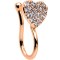 BodyCandy Clear CZ Gem Rose Gold Tone Paved Heart Clip On Fake Nose Ring — main product shot