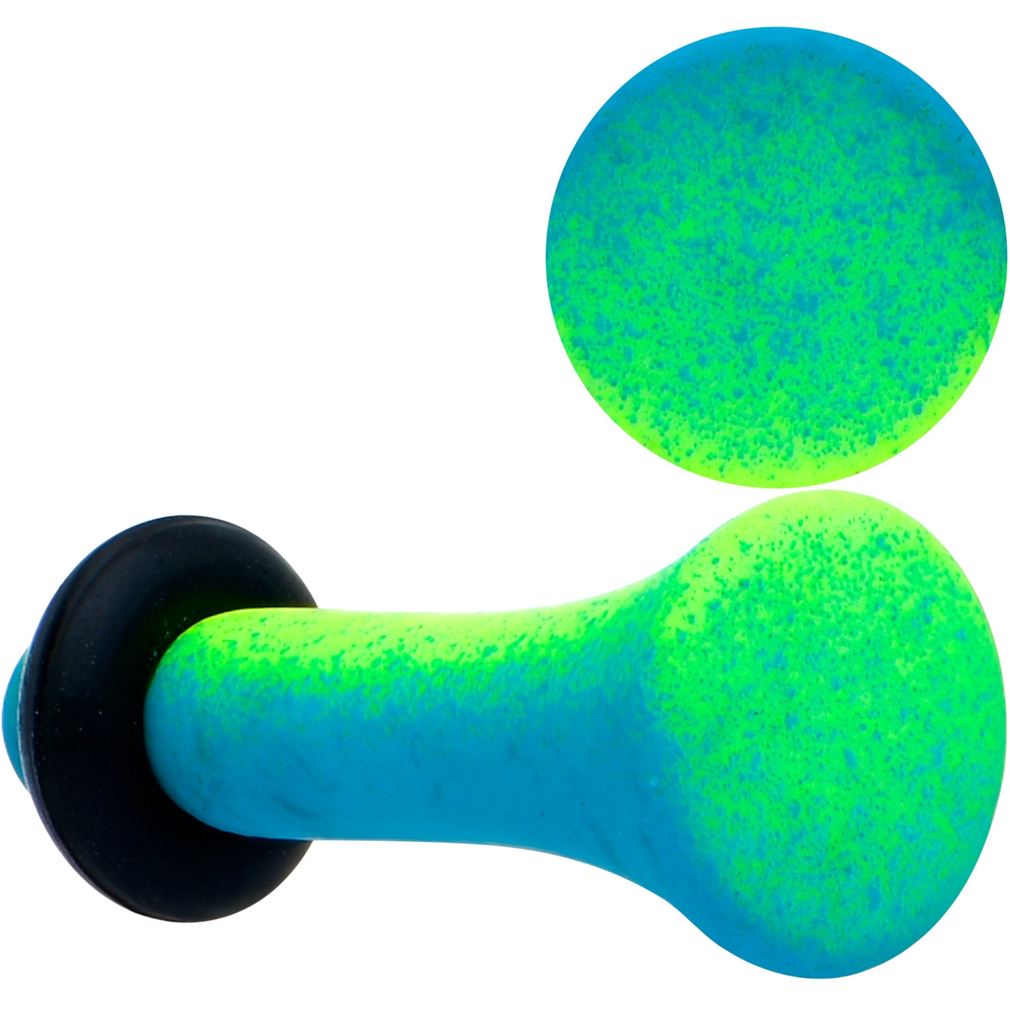 BodyCandy Green Blue Ombre Matte Acrylic Single Flare Plug Set — back view