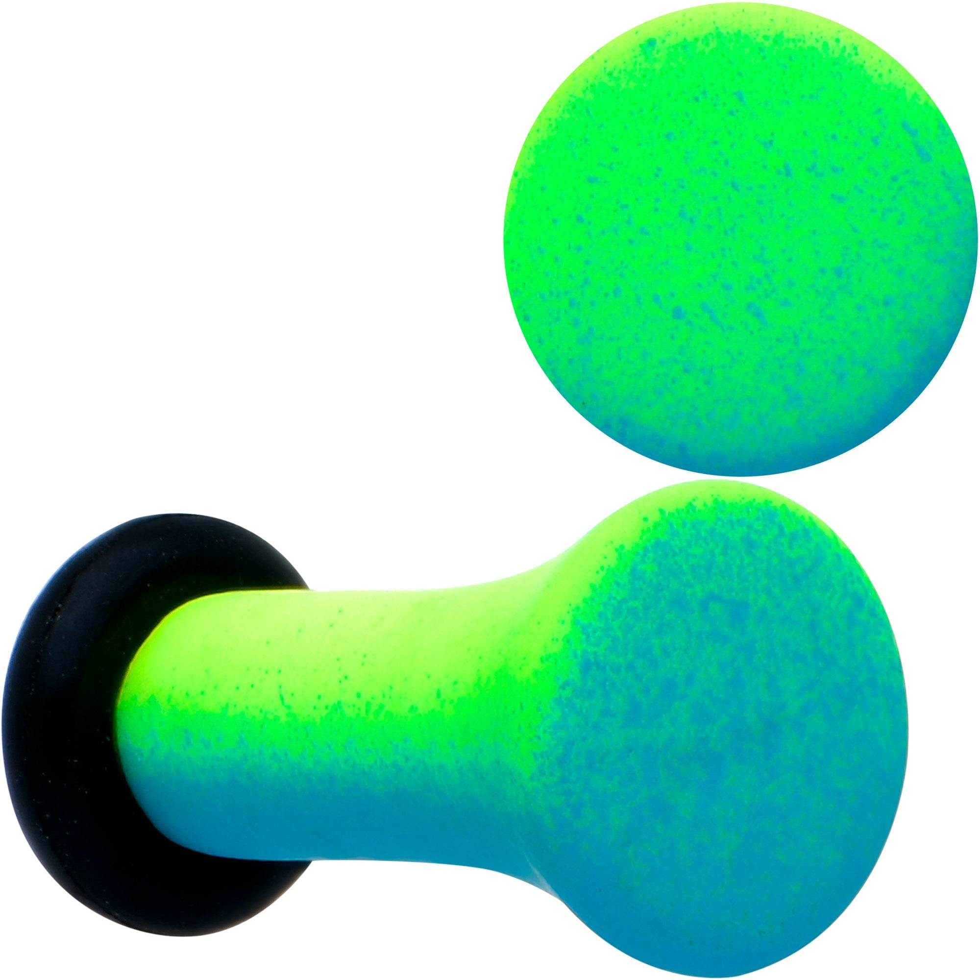 BodyCandy Green Blue Ombre Matte Acrylic Single Flare Plug Set — alternative angle
