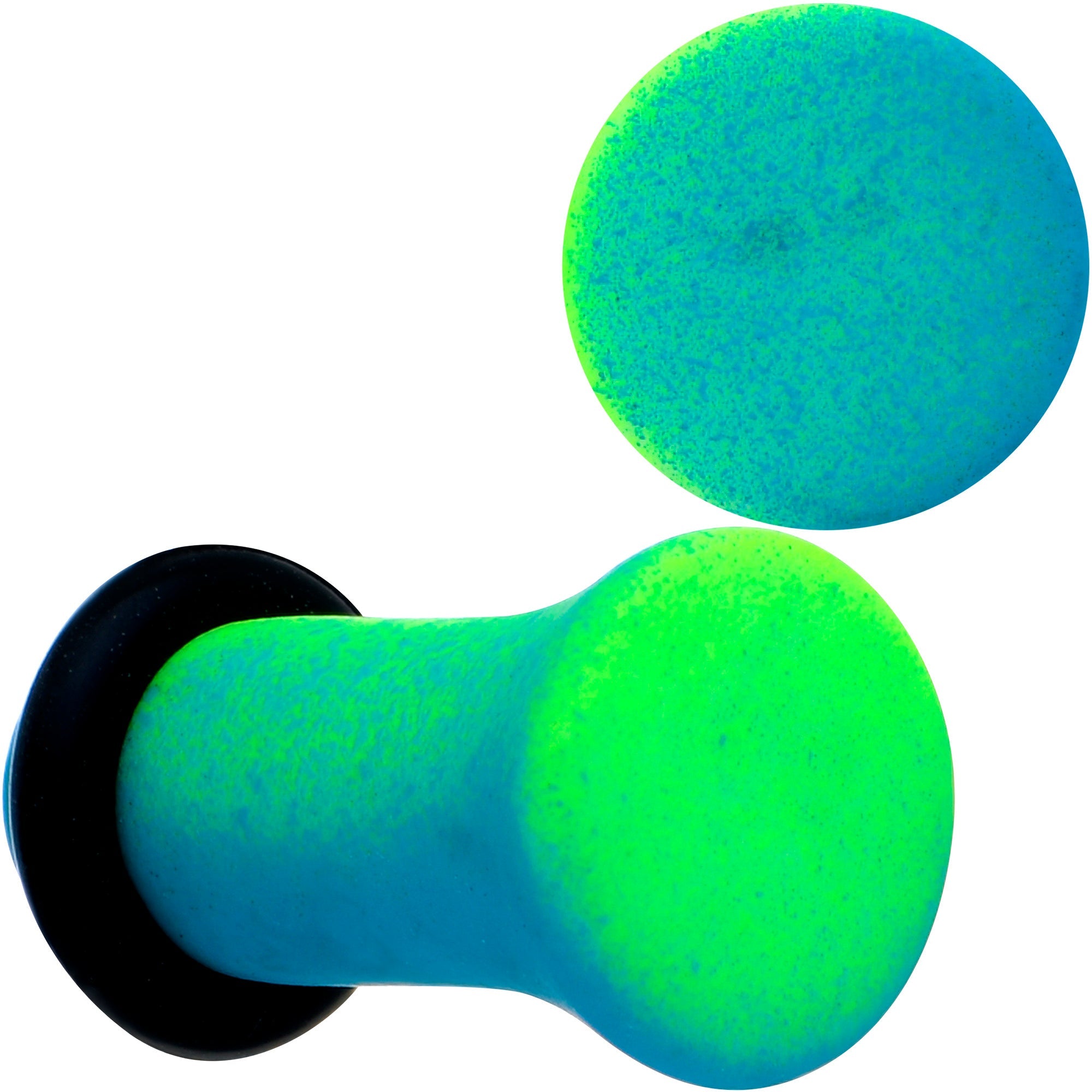 BodyCandy Green Blue Ombre Matte Acrylic Single Flare Plug Set — size reference