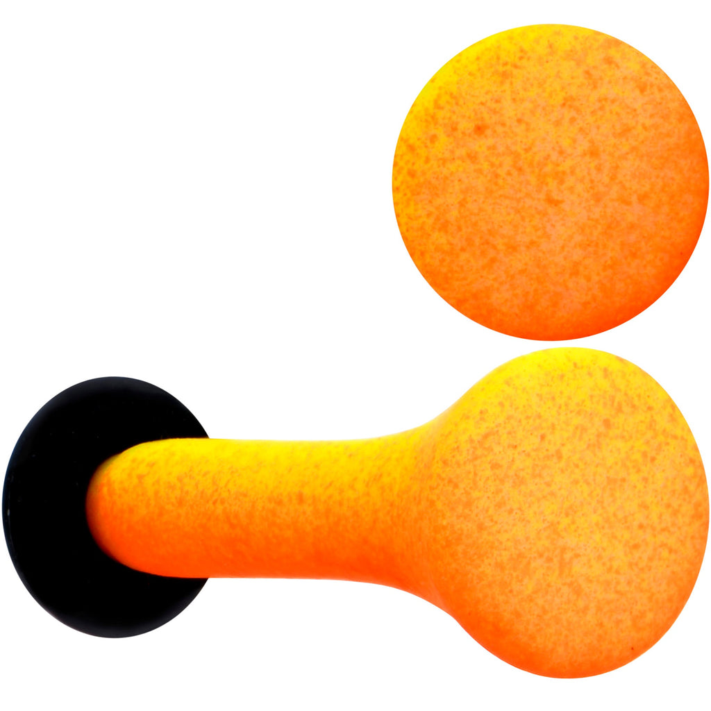 BodyCandy Orange Yellow Ombre Matte Acrylic Single Flare Plug Set Sizes 2mm-12mm — alternative angle