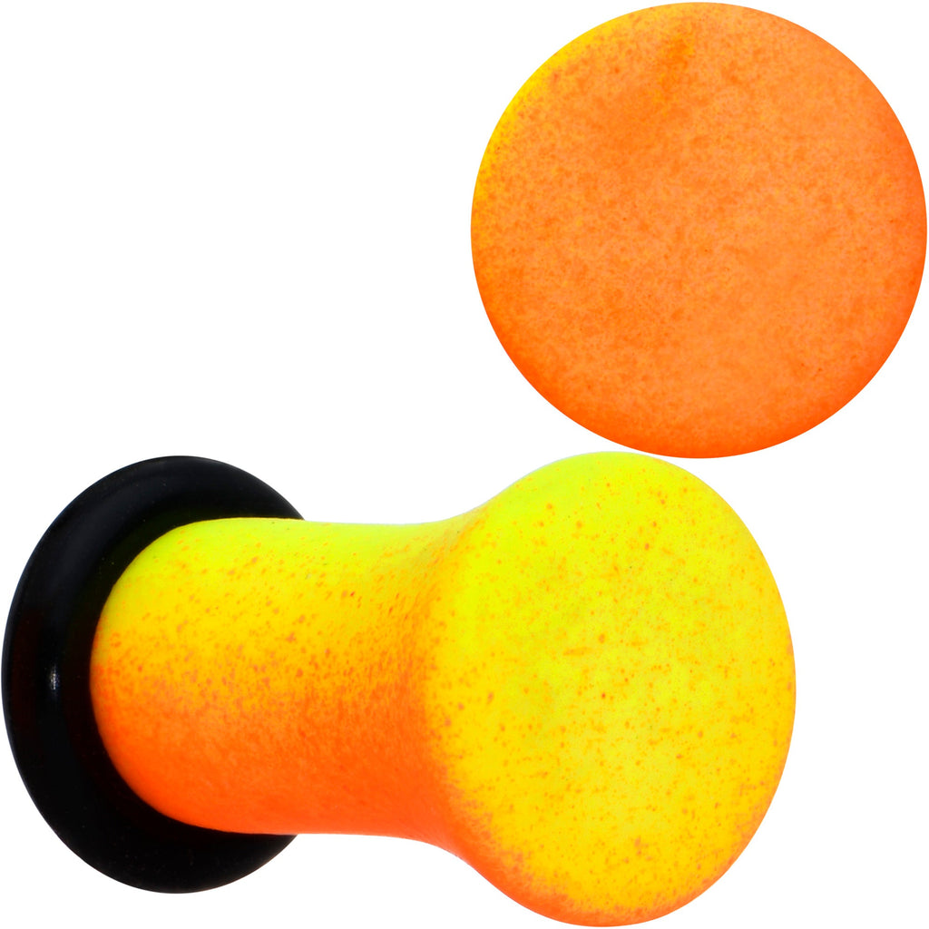 BodyCandy Orange Yellow Ombre Matte Acrylic Single Flare Plug Set Sizes 2mm-12mm — packaging