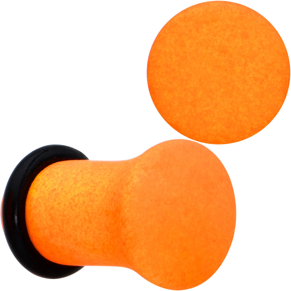 BodyCandy Orange Yellow Ombre Matte Acrylic Single Flare Plug Set Sizes 2mm-12mm — comparison shot