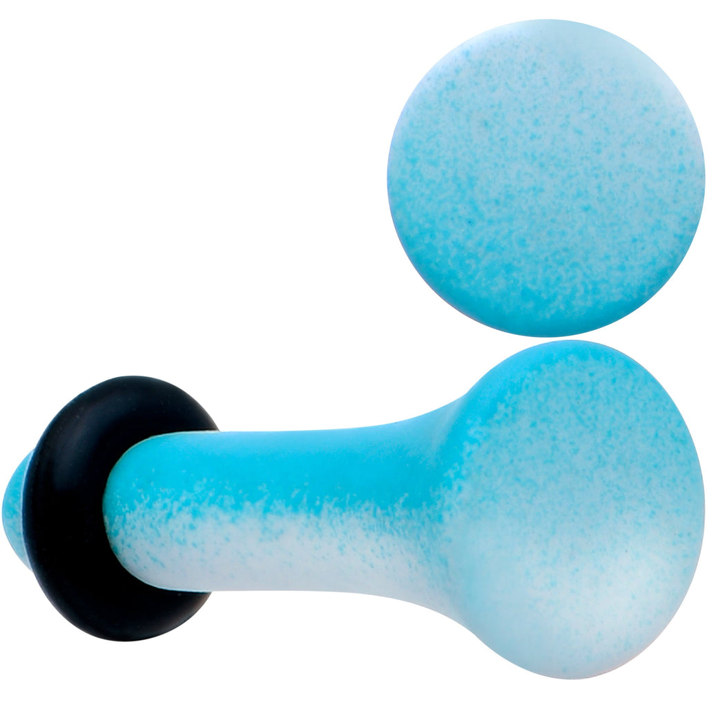 BodyCandy Blue White Ombre Matte Acrylic Single Flare Plug Set — back view