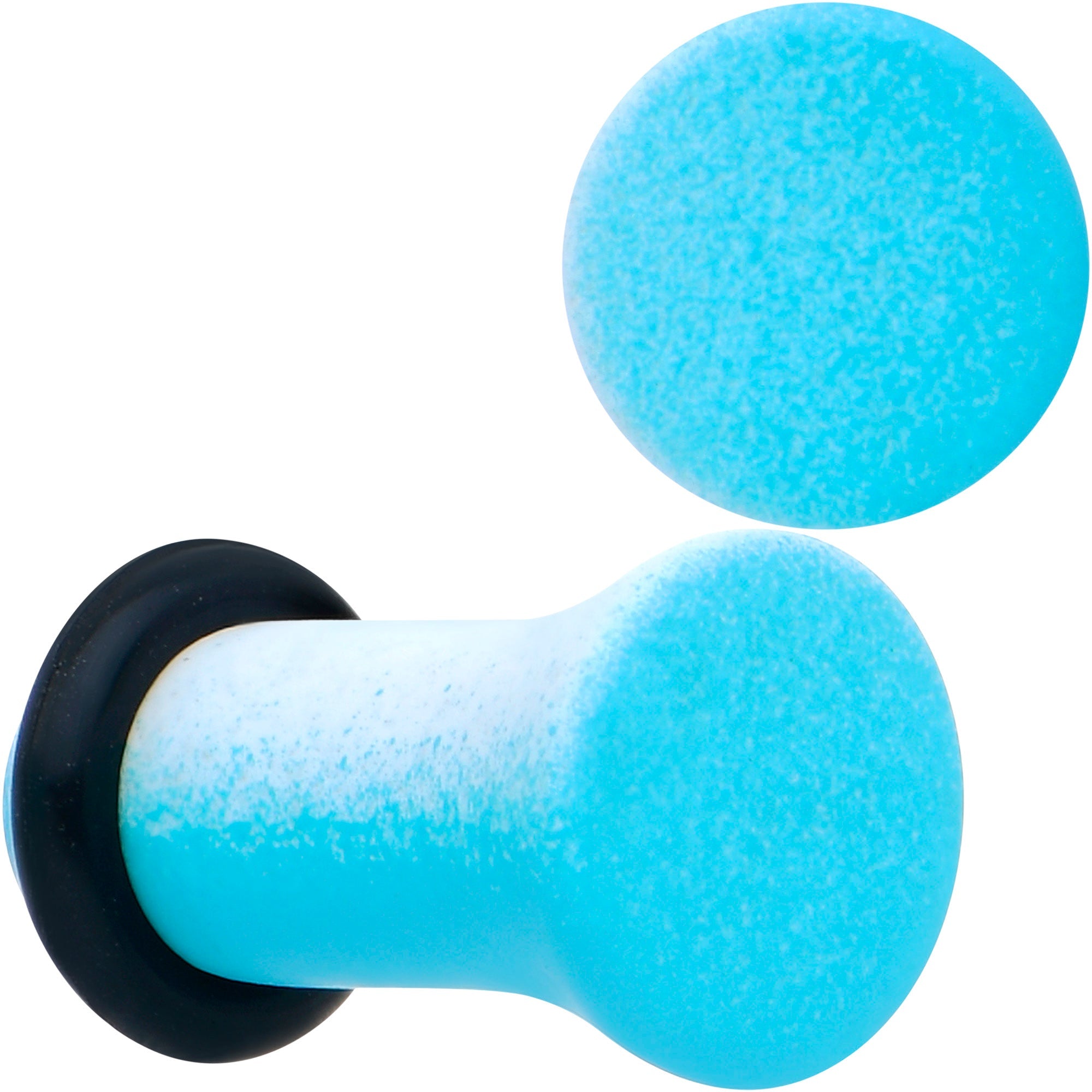 BodyCandy Blue White Ombre Matte Acrylic Single Flare Plug Set — size reference