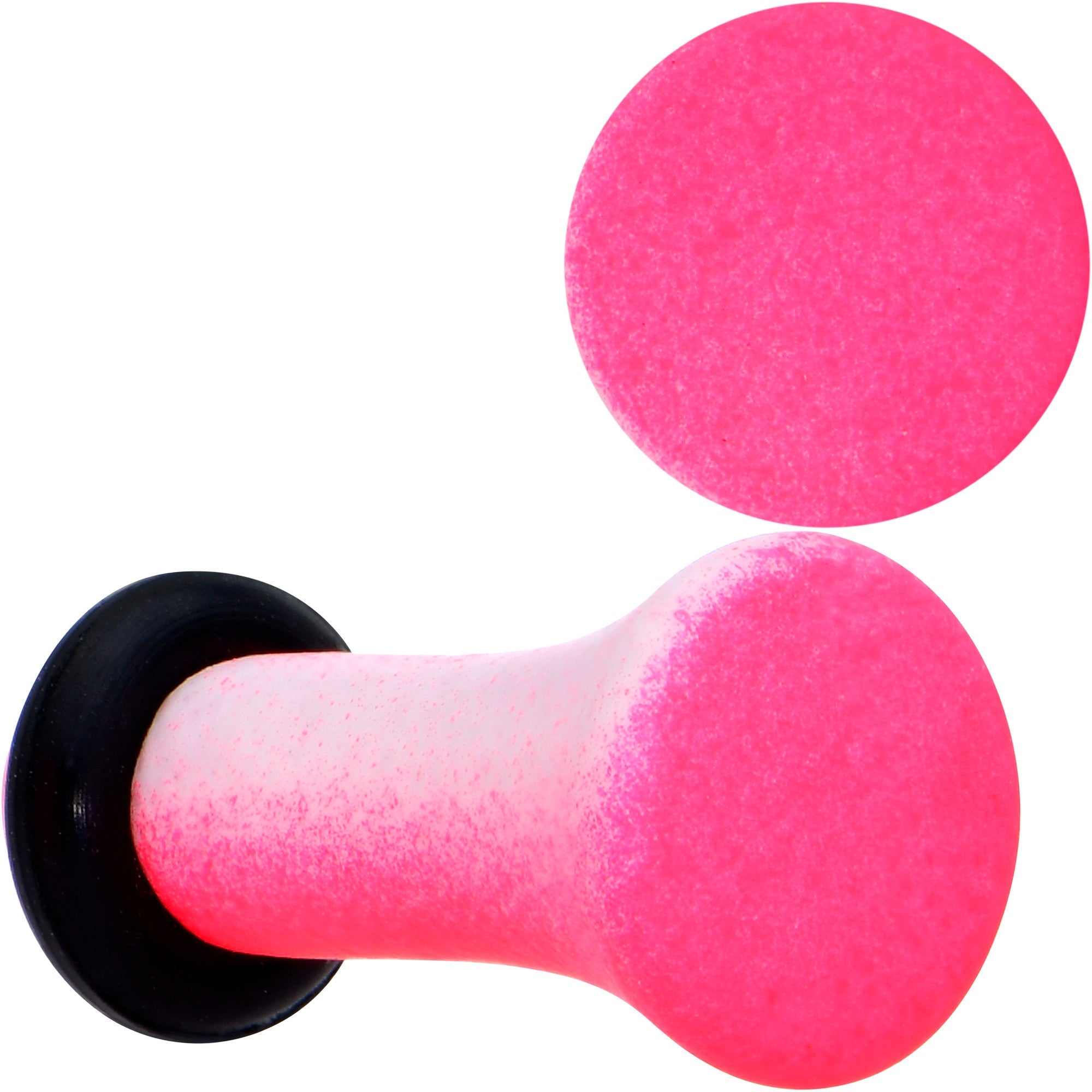 BodyCandy White Pink Ombre Matte Acrylic Single Flare Plug Set Sizes 2mm-12mm — comparison shot