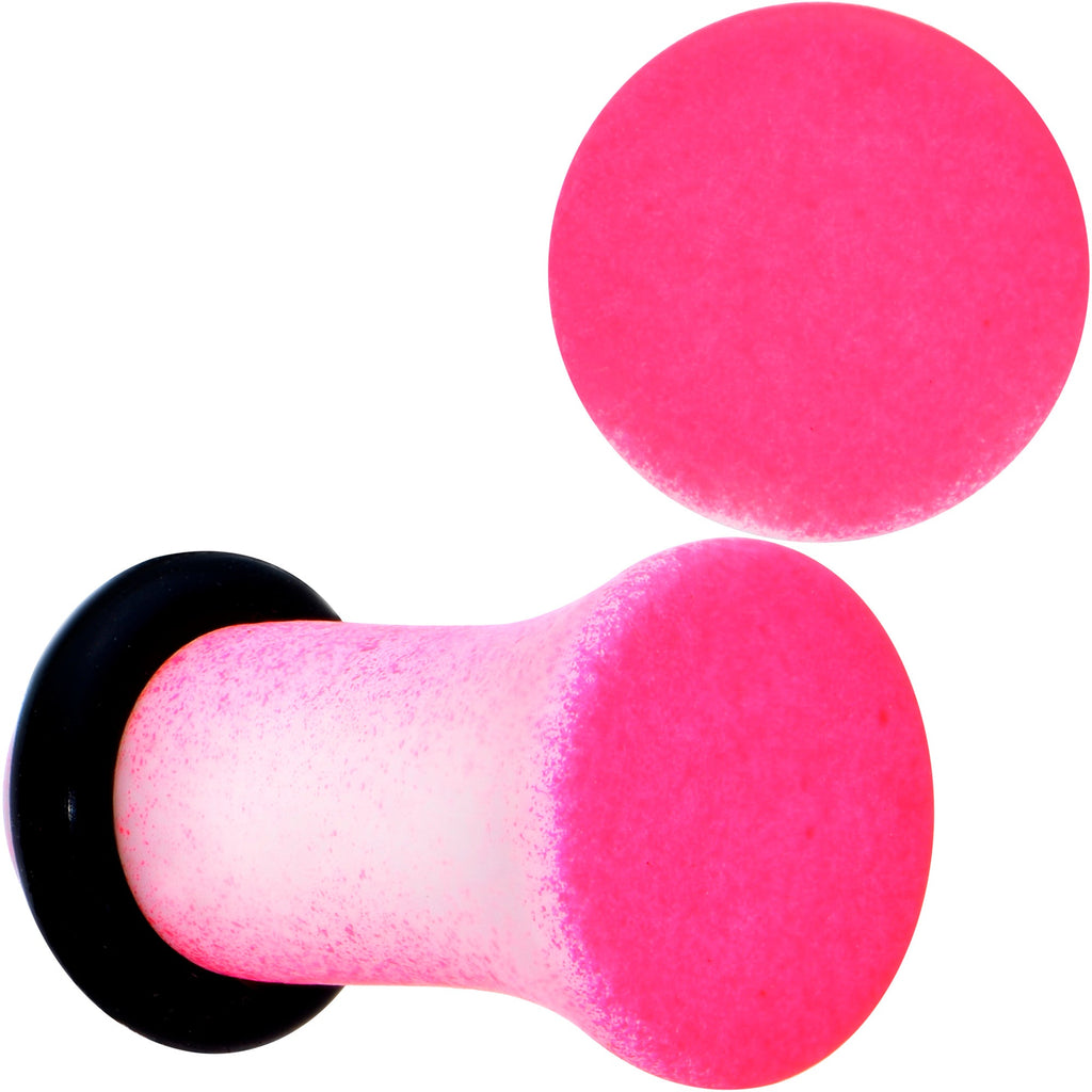 BodyCandy White Pink Ombre Matte Acrylic Single Flare Plug Set Sizes 2mm-12mm — color detail