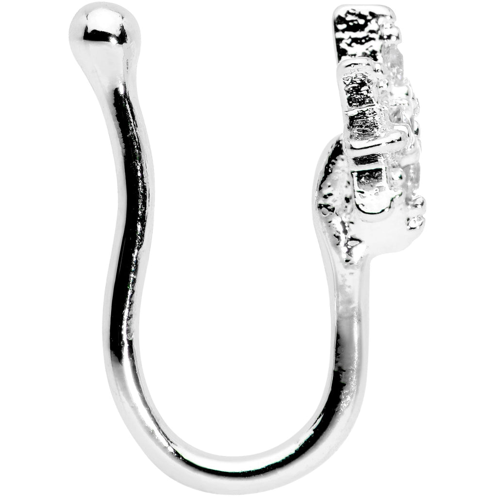 BodyCandy Clear Gem Compass Star Clip On Fake Nose Ring — lifestyle context
