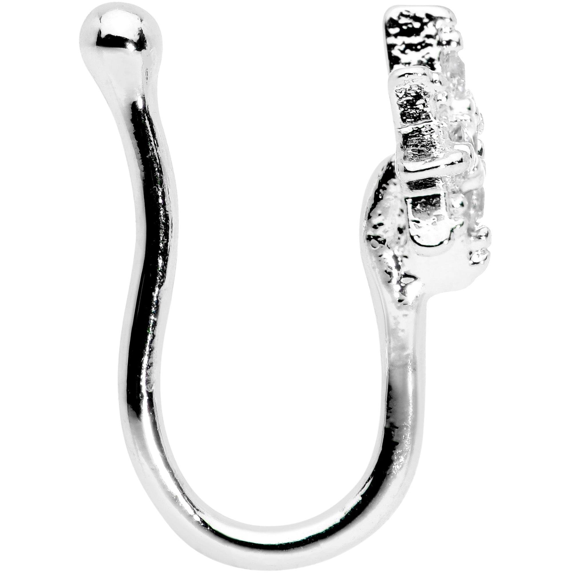 BodyCandy Clear Gem Compass Star Clip On Fake Nose Ring — lifestyle context