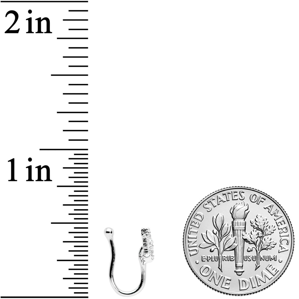BodyCandy Clear Gem Compass Star Clip On Fake Nose Ring — side view