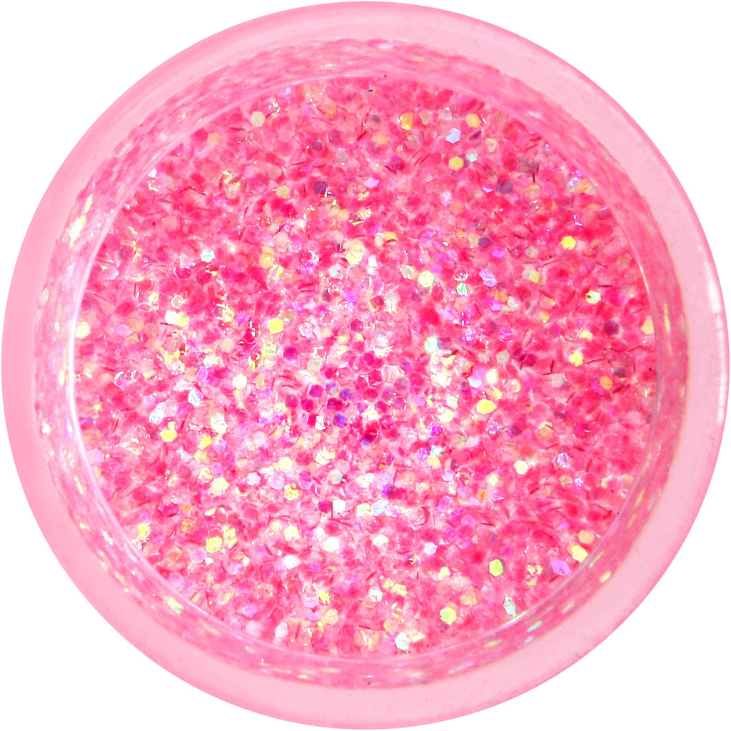 BodyCandy Clear Pink Acrylic Glitter Glam Saddle Plug Set — side view