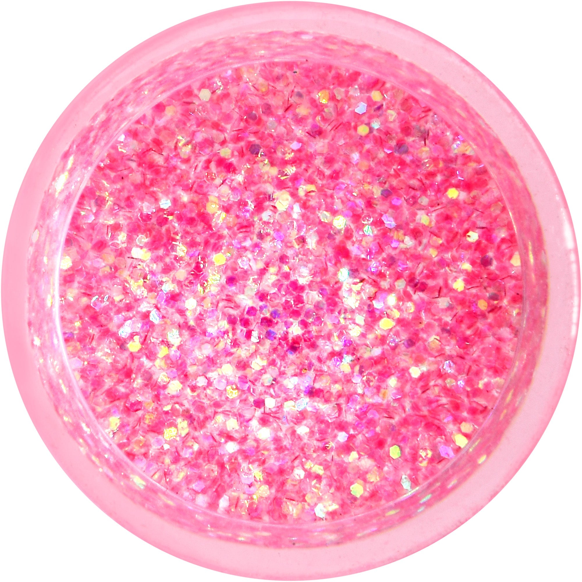 BodyCandy Clear Pink Acrylic Glitter Glam Saddle Plug Set — side view