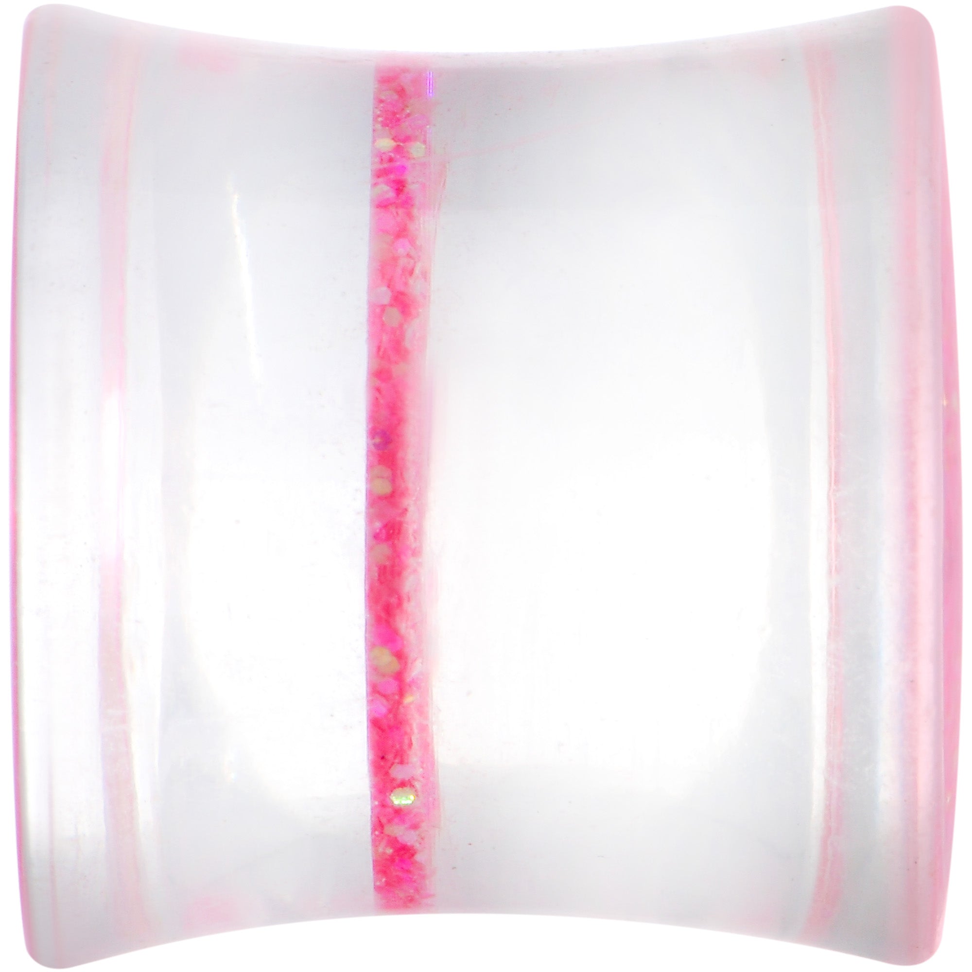 BodyCandy Clear Pink Acrylic Glitter Glam Saddle Plug Set — back view