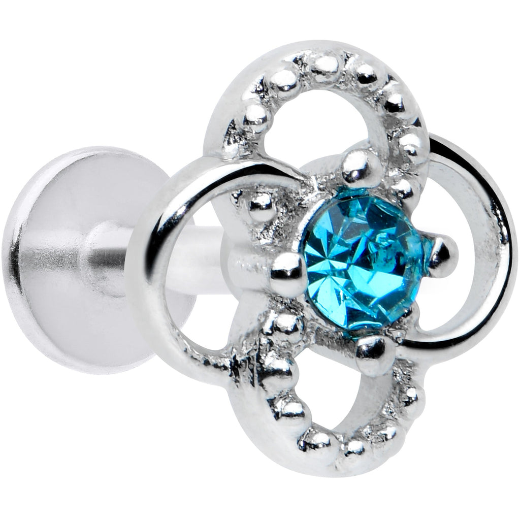 BodyCandy 16G 1/4 Blue Gem Celtic Knot Cartilage Labret Monroe Tragus — main product shot