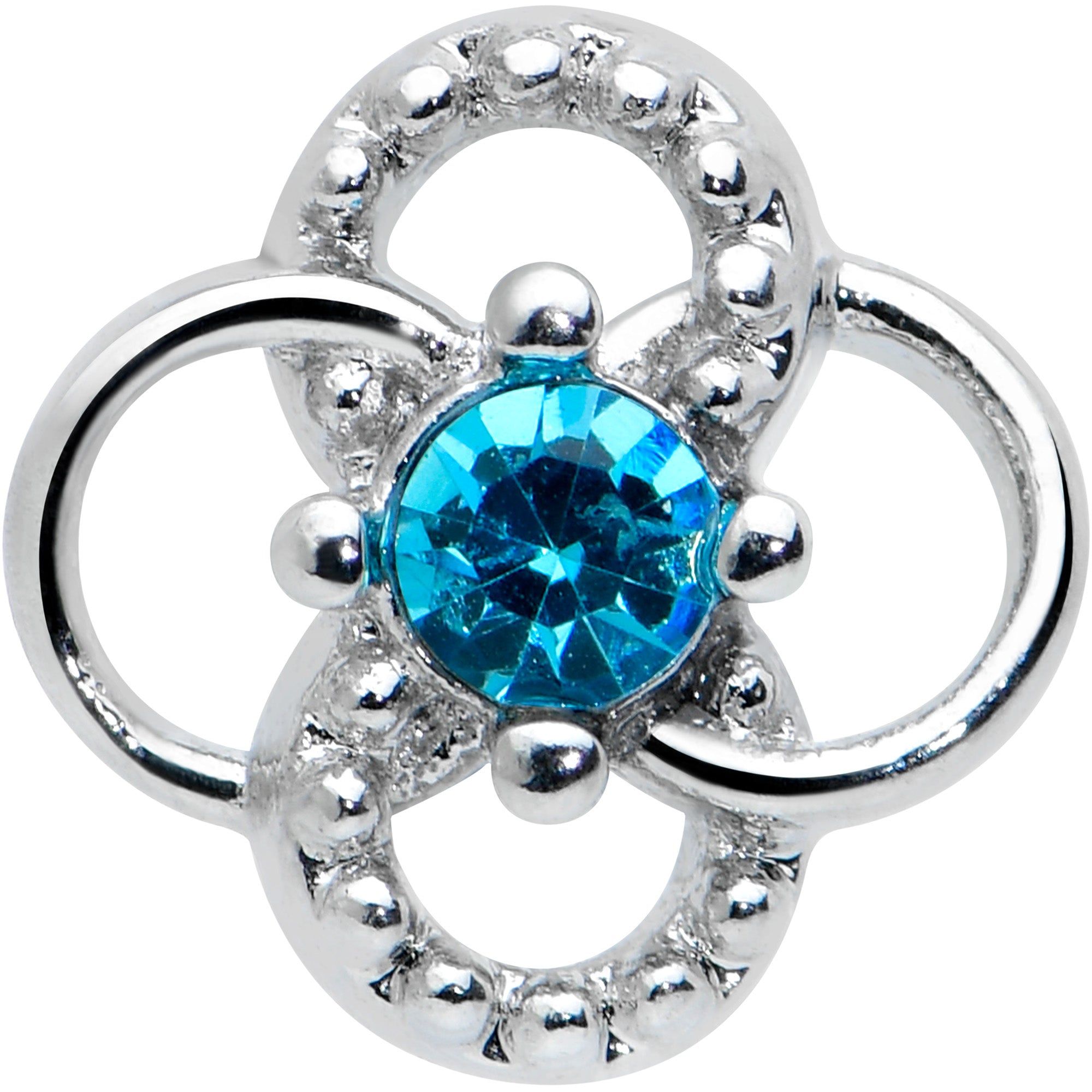 BodyCandy 16G 1/4 Blue Gem Celtic Knot Cartilage Labret Monroe Tragus — detail close-up